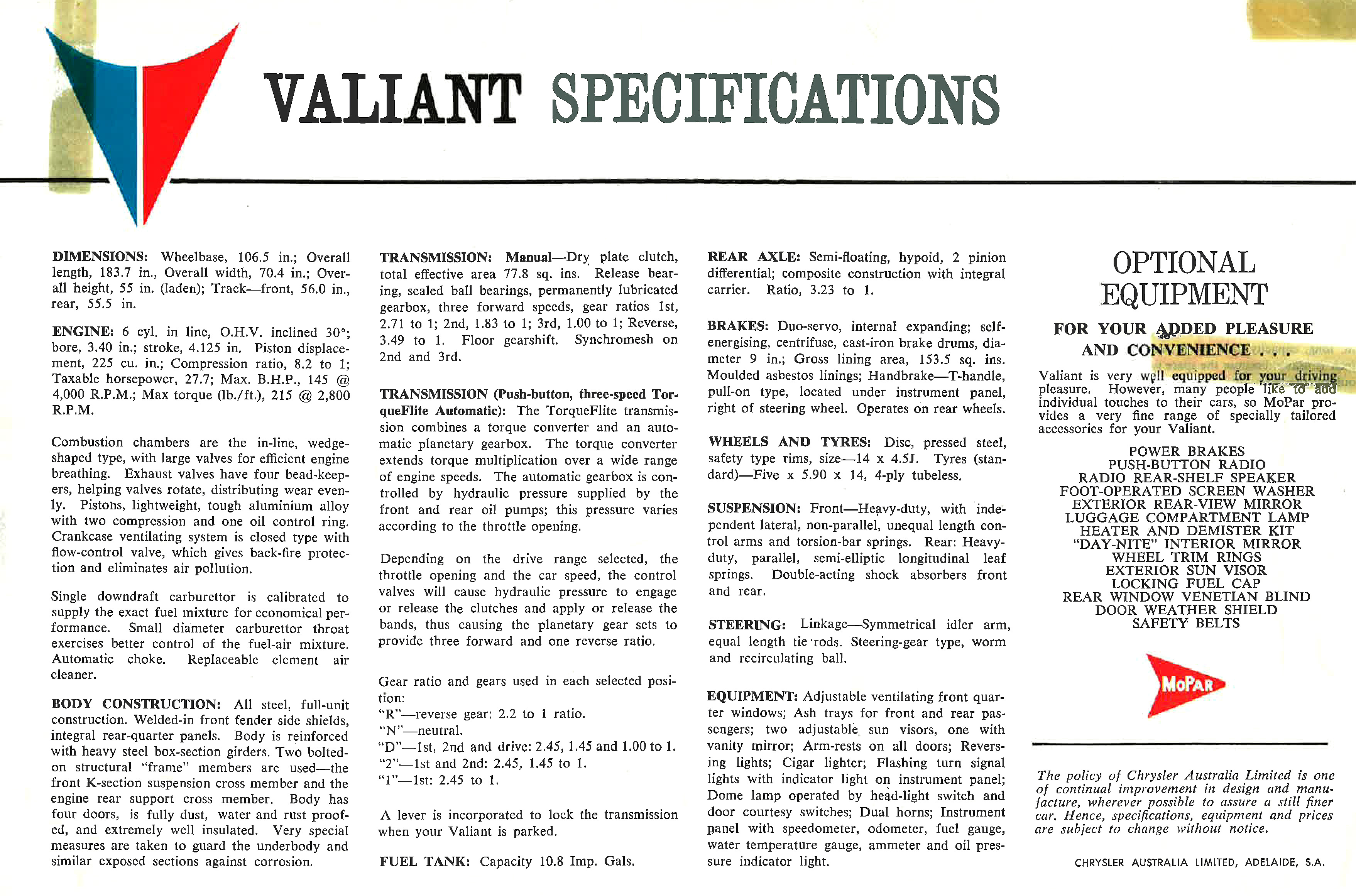 1962 Valiant R Series - Australia page_04
