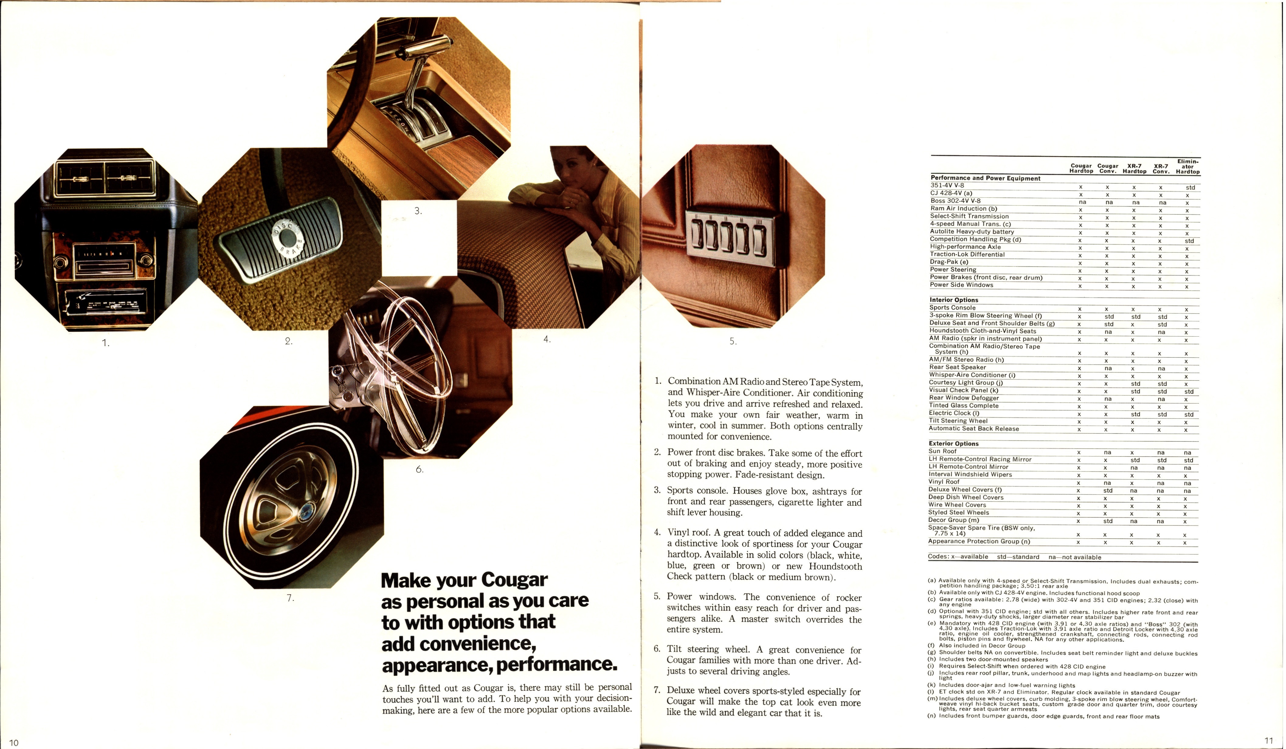 1970 Mercury Cougar Brochure Canada 10-11