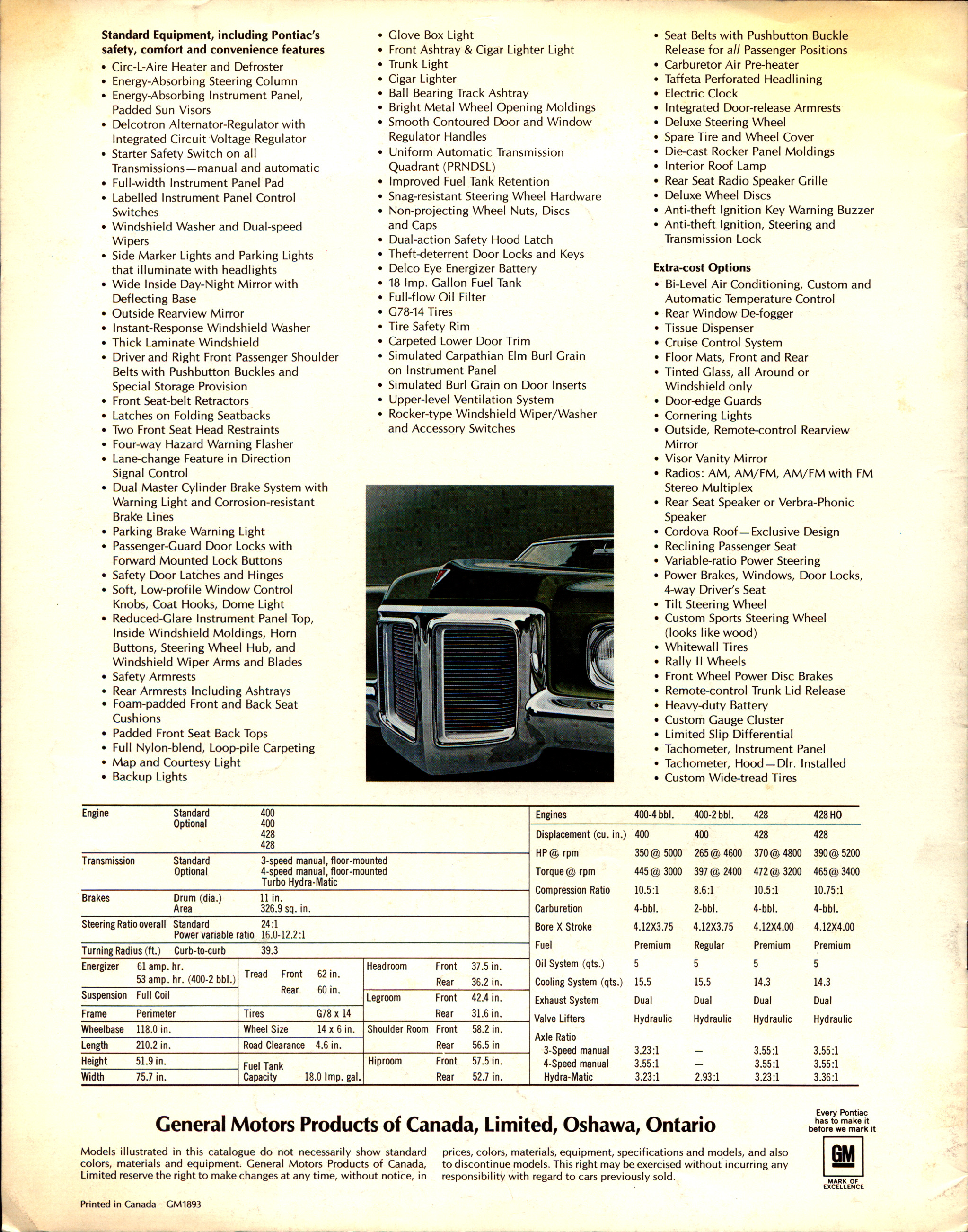 1969 Pontiac Grand Prix Brochure Canada 12