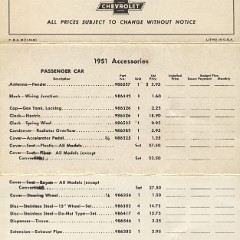 1951-Chevrolet-Accessories-Price-List