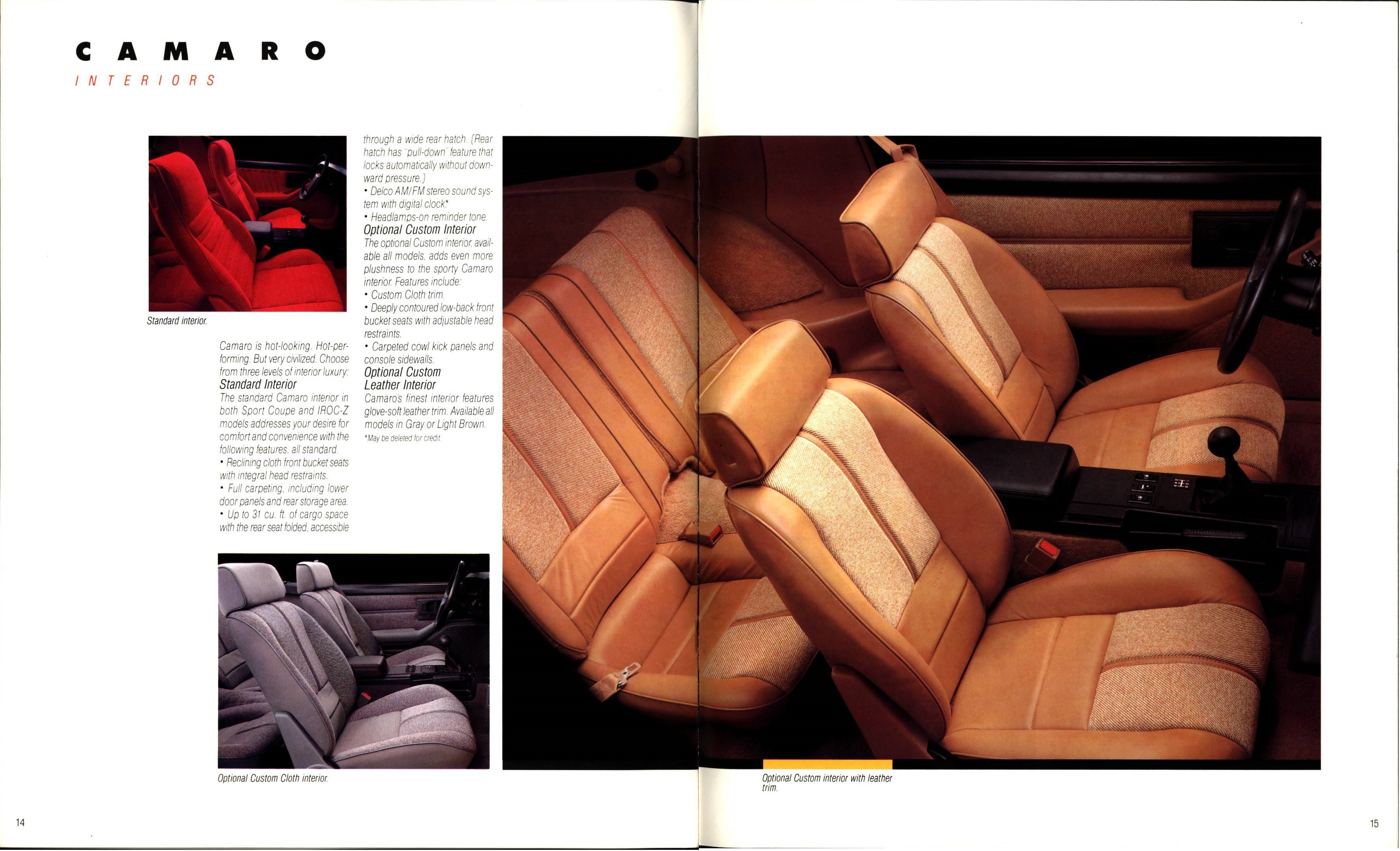 1988 Chevrolet Camaro Brochure 14-15
