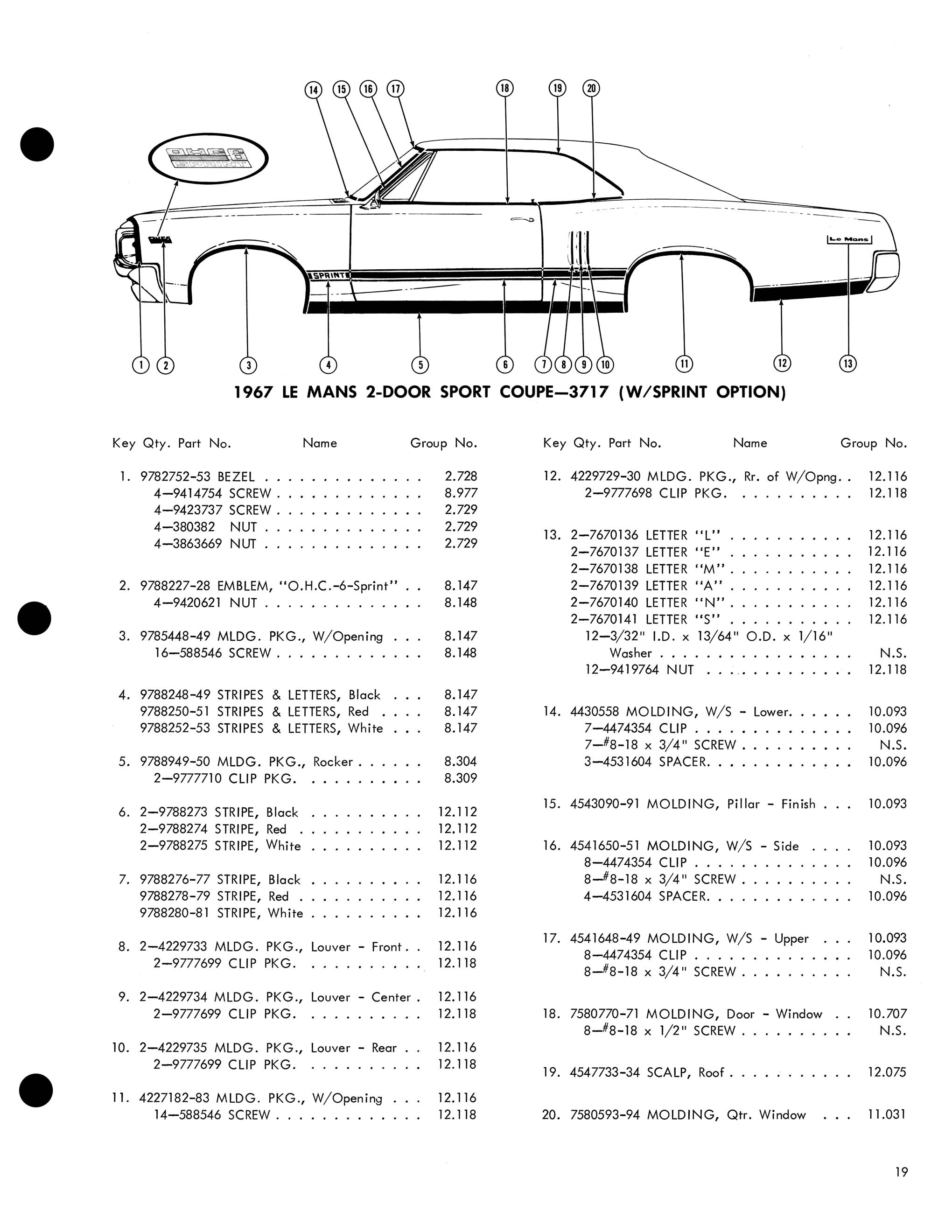 1967 Pontiac Molding and Clip Catalog-19
