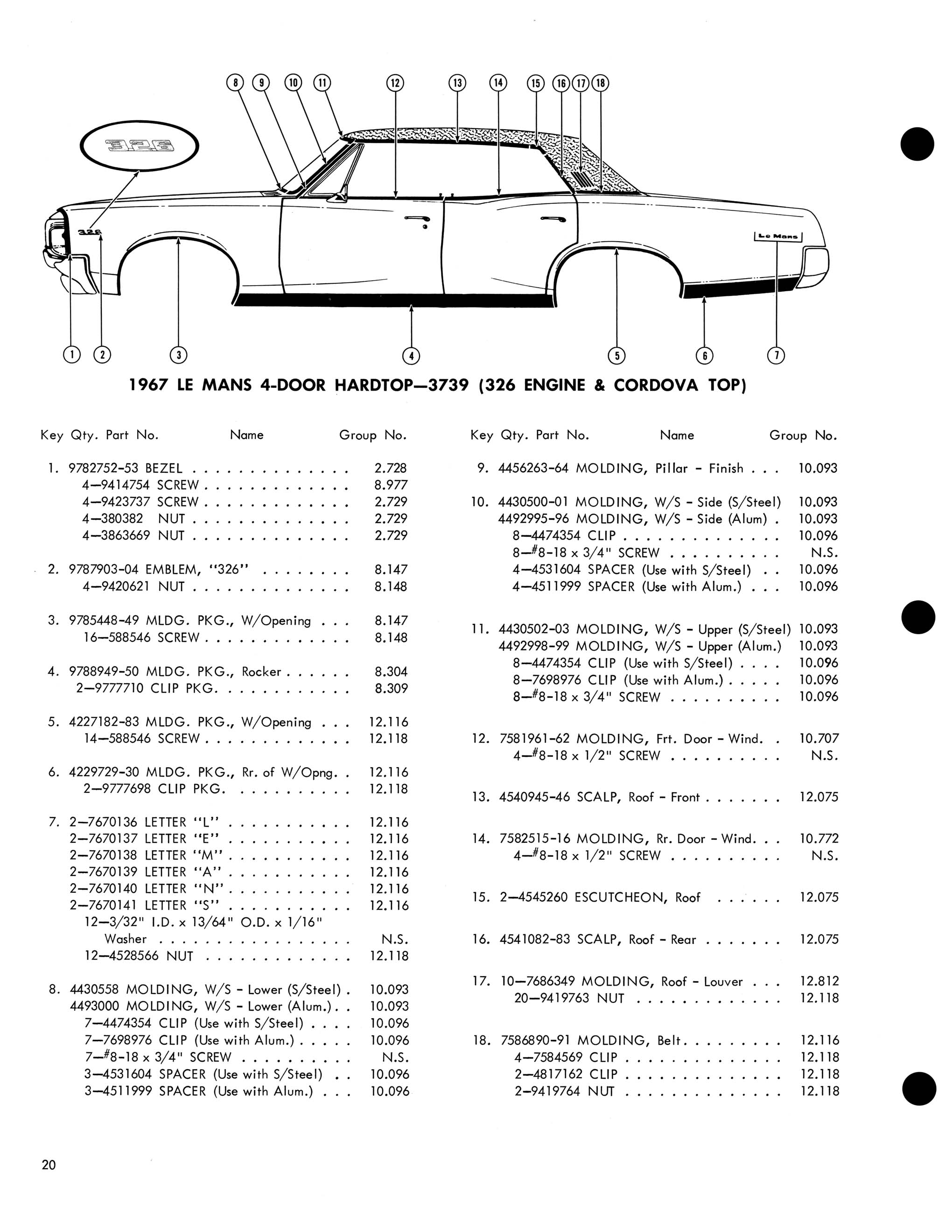 1967 Pontiac Molding and Clip Catalog-20
