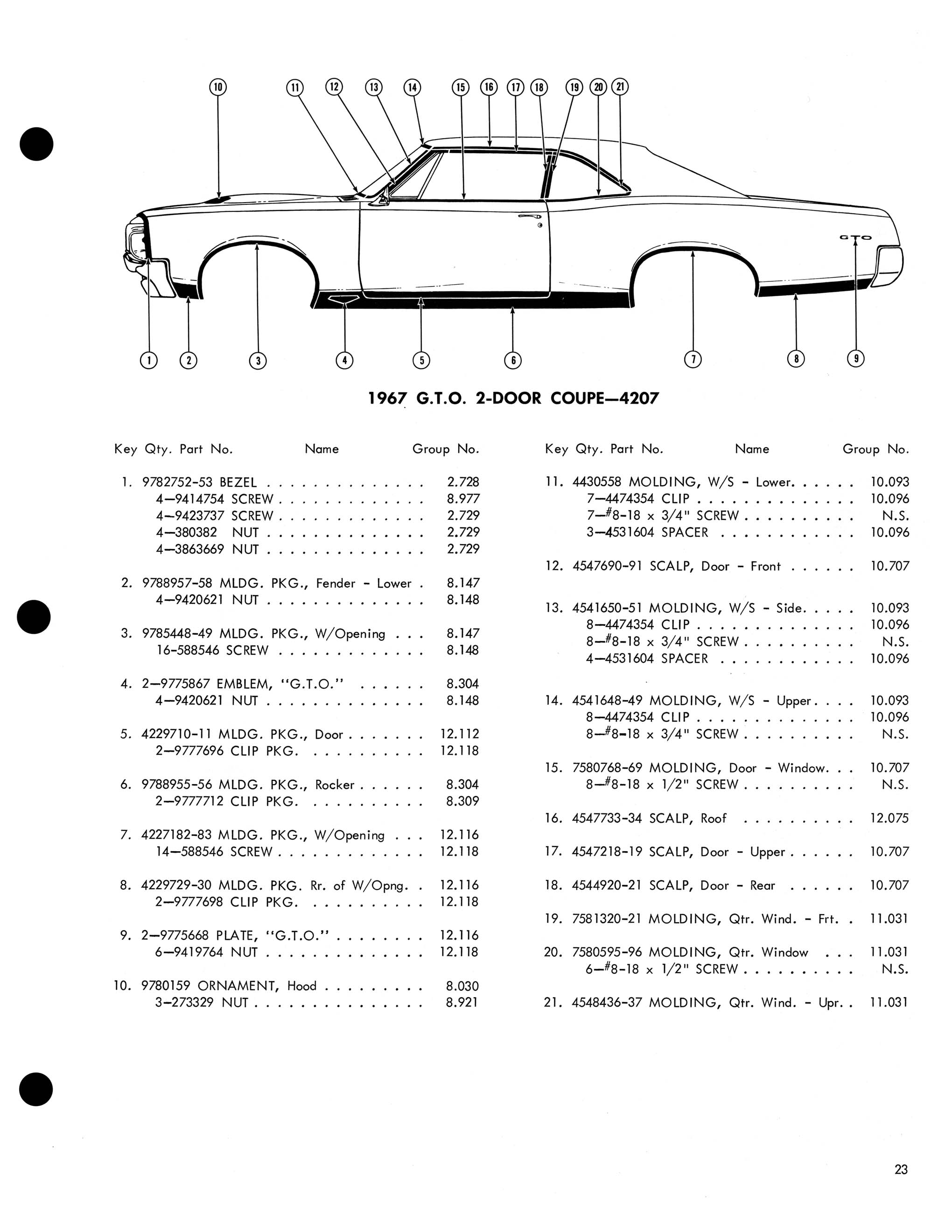1967 Pontiac Molding and Clip Catalog-23