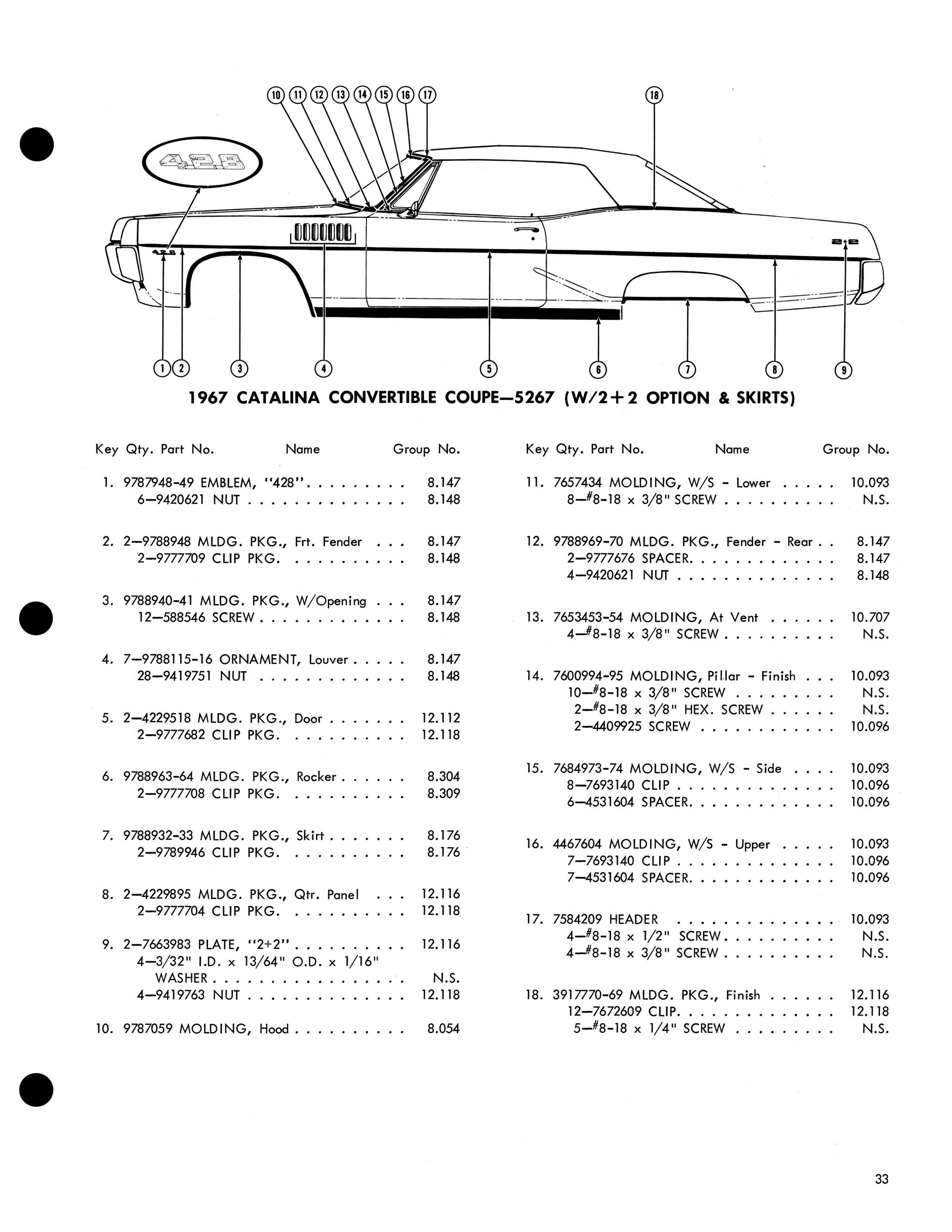 1967 Pontiac Molding and Clip Catalog-33