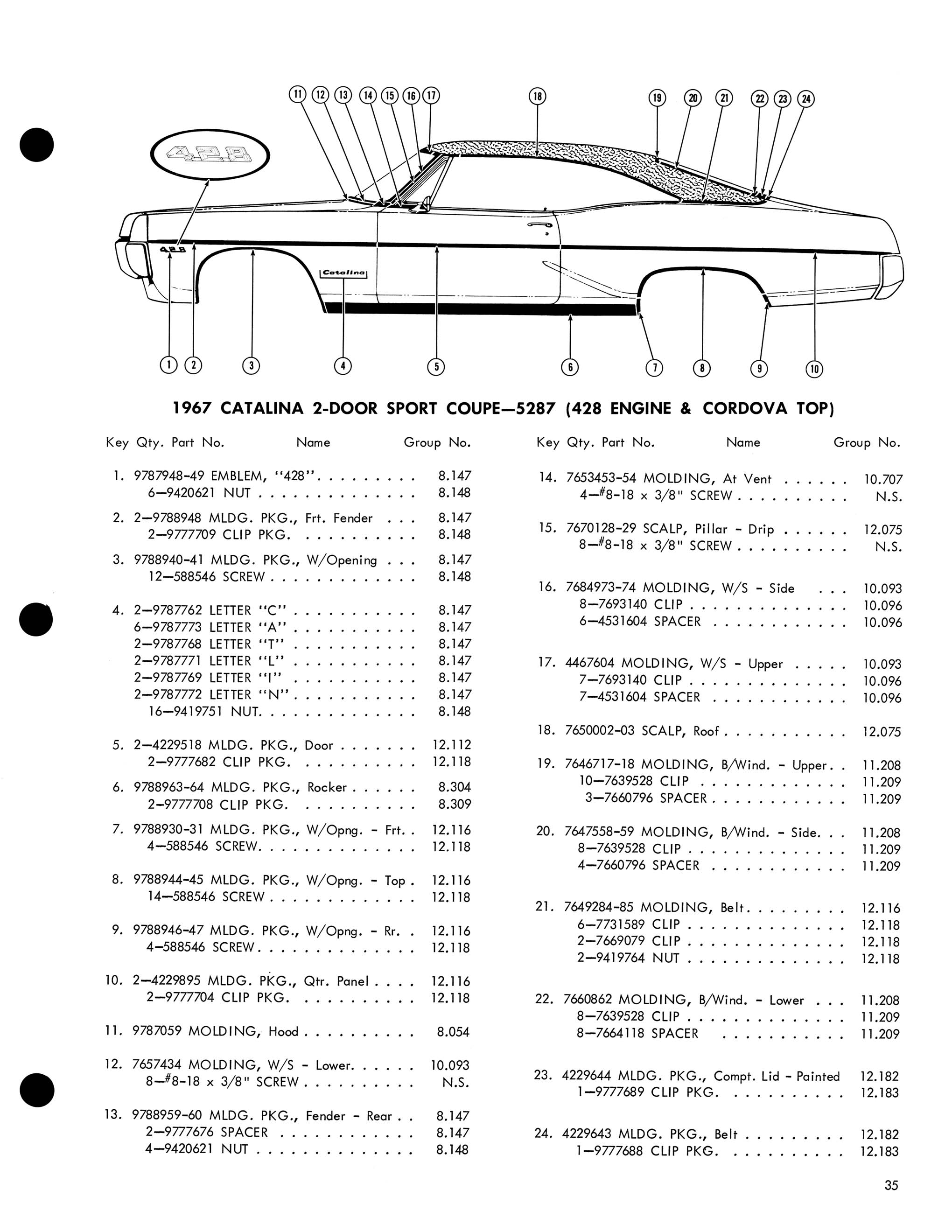 1967 Pontiac Molding and Clip Catalog-35