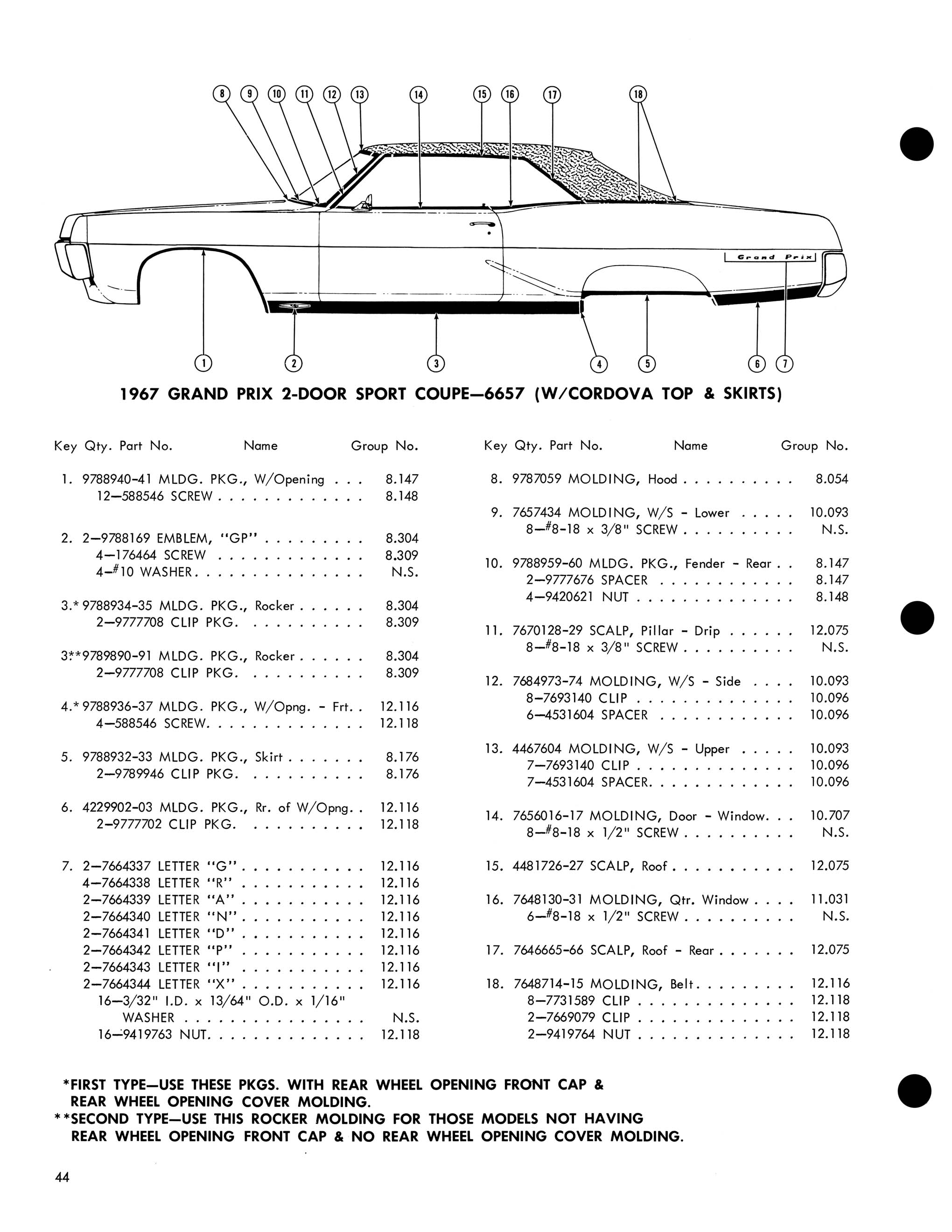 1967 Pontiac Molding and Clip Catalog-44