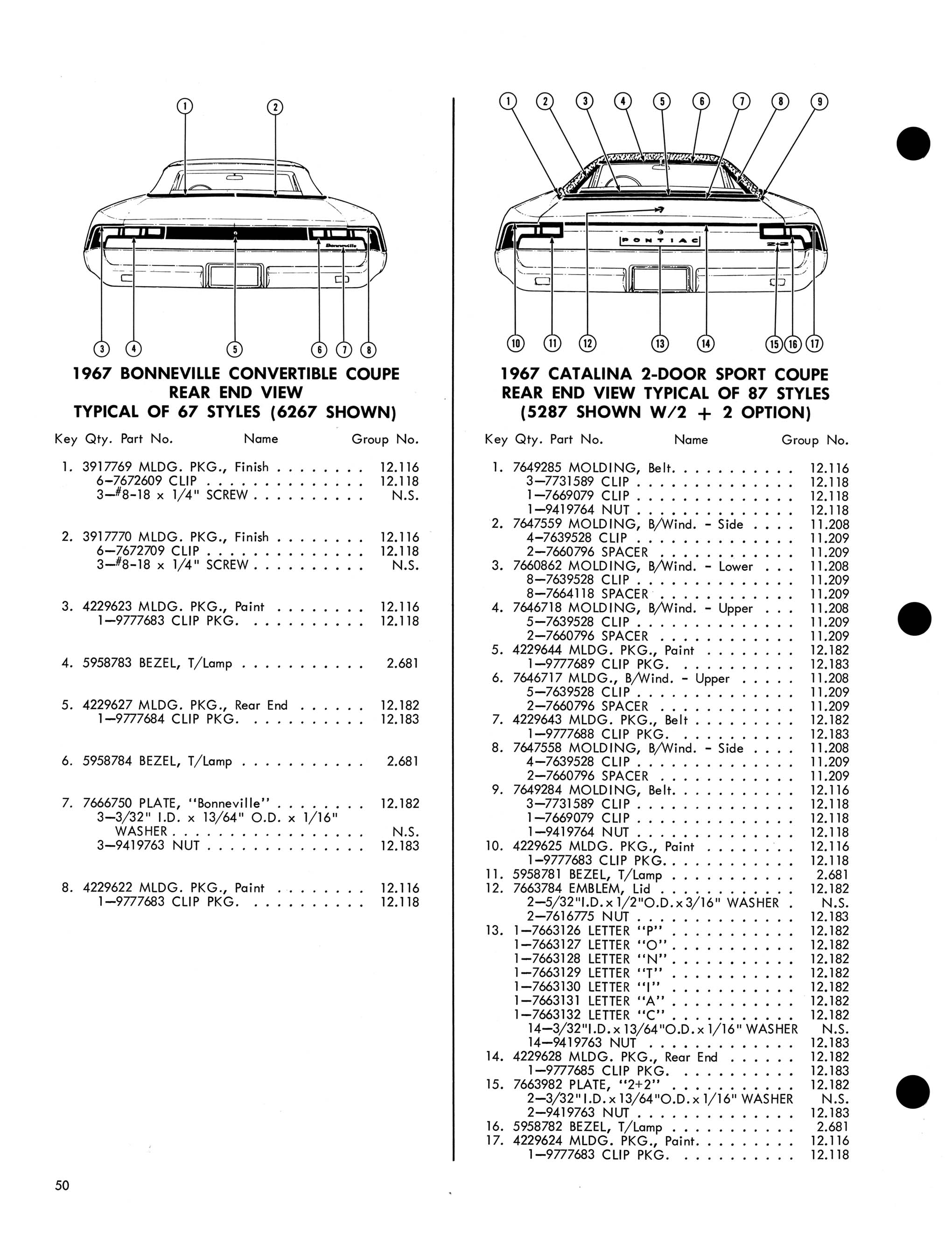 1967 Pontiac Molding and Clip Catalog-50