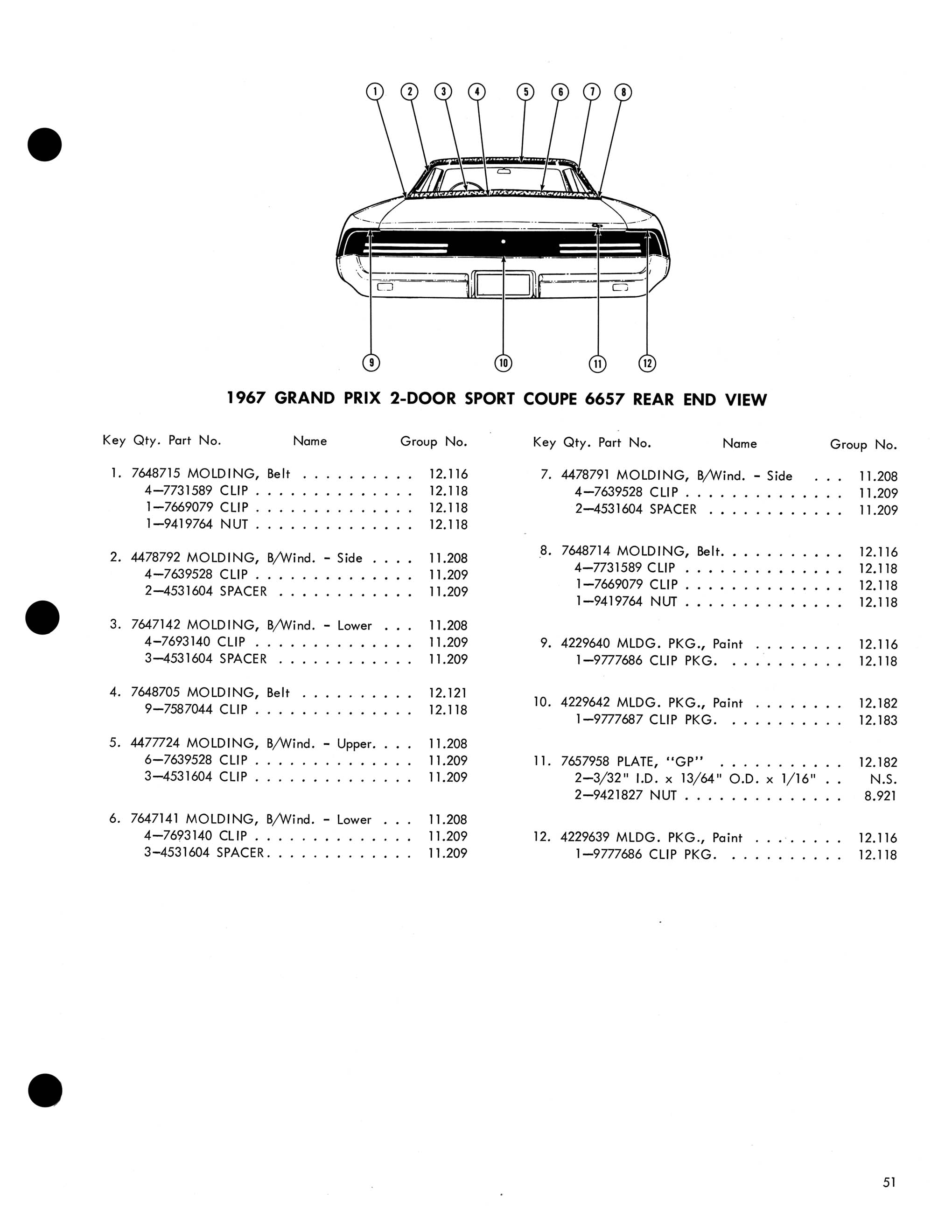 1967 Pontiac Molding and Clip Catalog-51