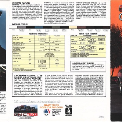 1984 GMC Caballero Brochure 05-06-01