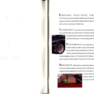 1992 Cadillac Full Line Prestige Brochure 00a-01