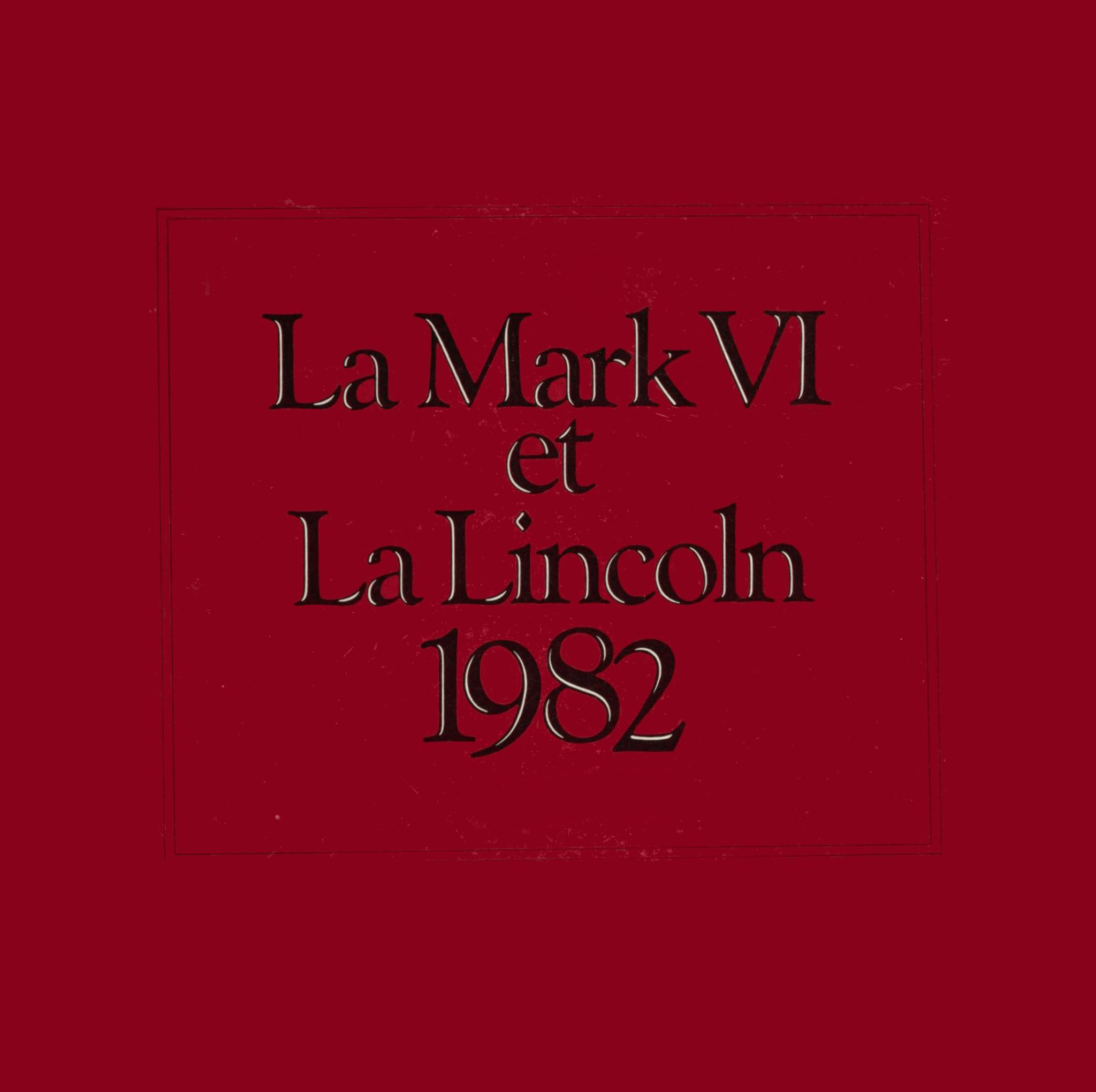 1982 Lincoln & Mark VI Brochure (Cdn-Fr) 01