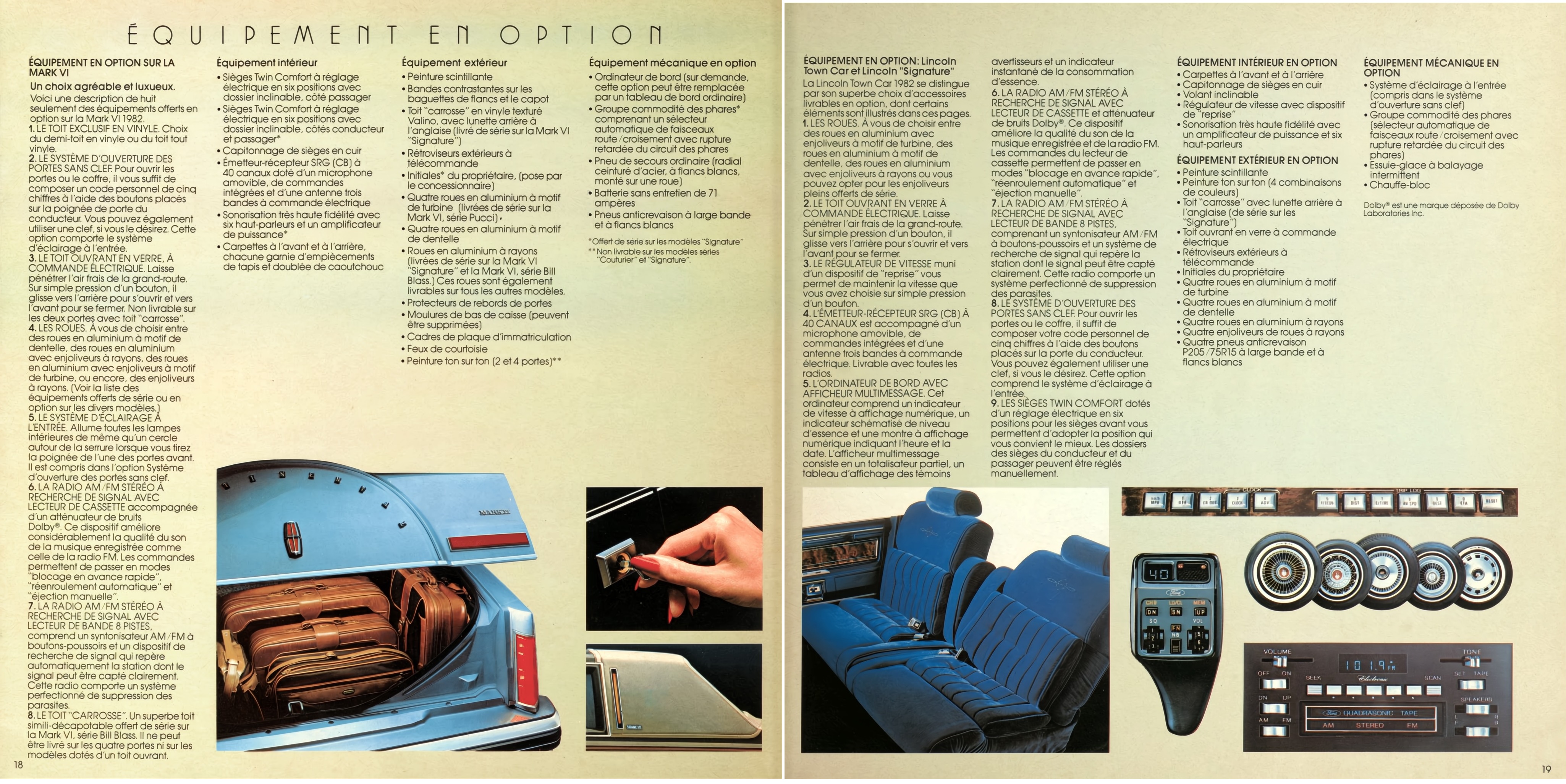 1982 Lincoln & Mark VI Brochure (Cdn-Fr) 18-19