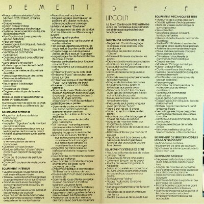 1982 Lincoln & Mark VI Brochure (Cdn-Fr) 20-21