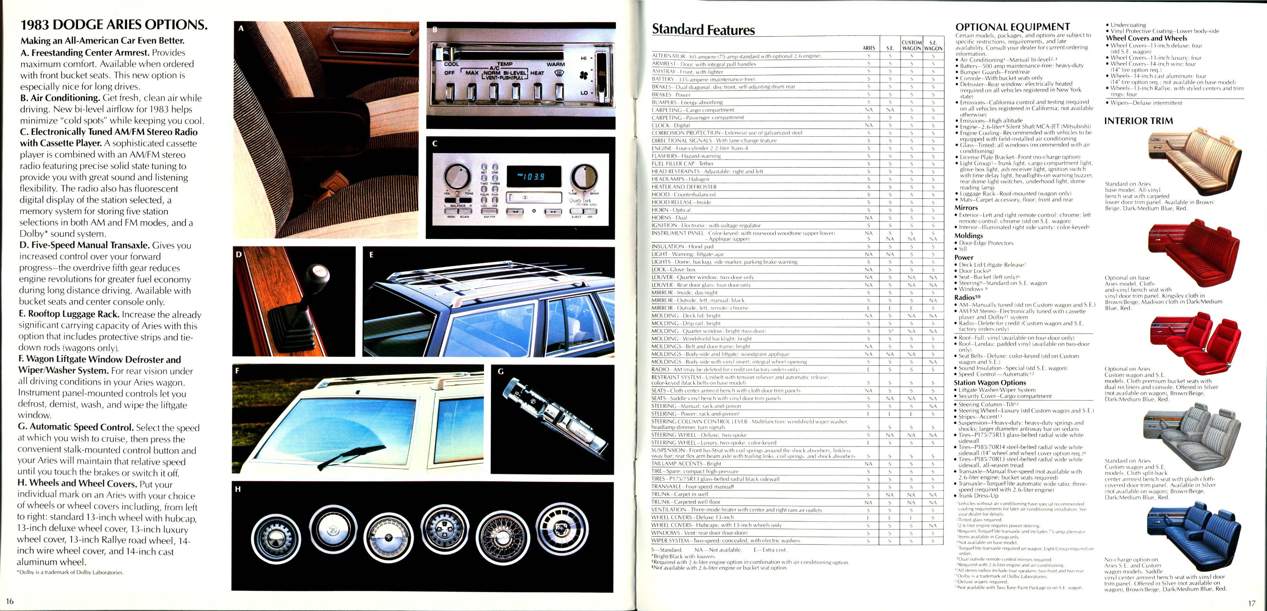 1983 Dodge Aries Brochure 16-17