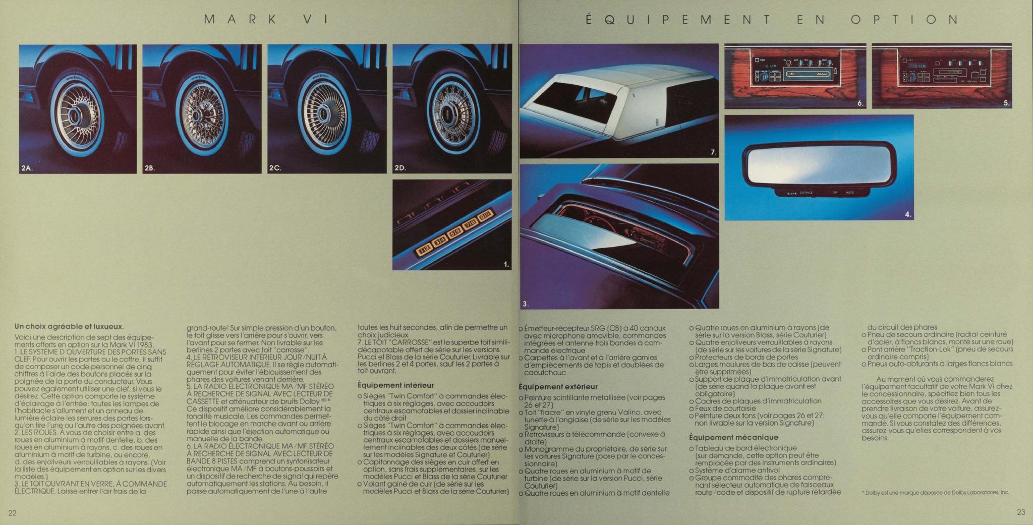1983 Lincoln & Mark VI Brochure (Cdn-Fr) 22-23