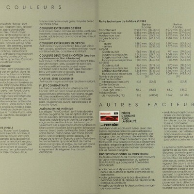 1983 Lincoln & Mark VI Brochure (Cdn-Fr) 26-27