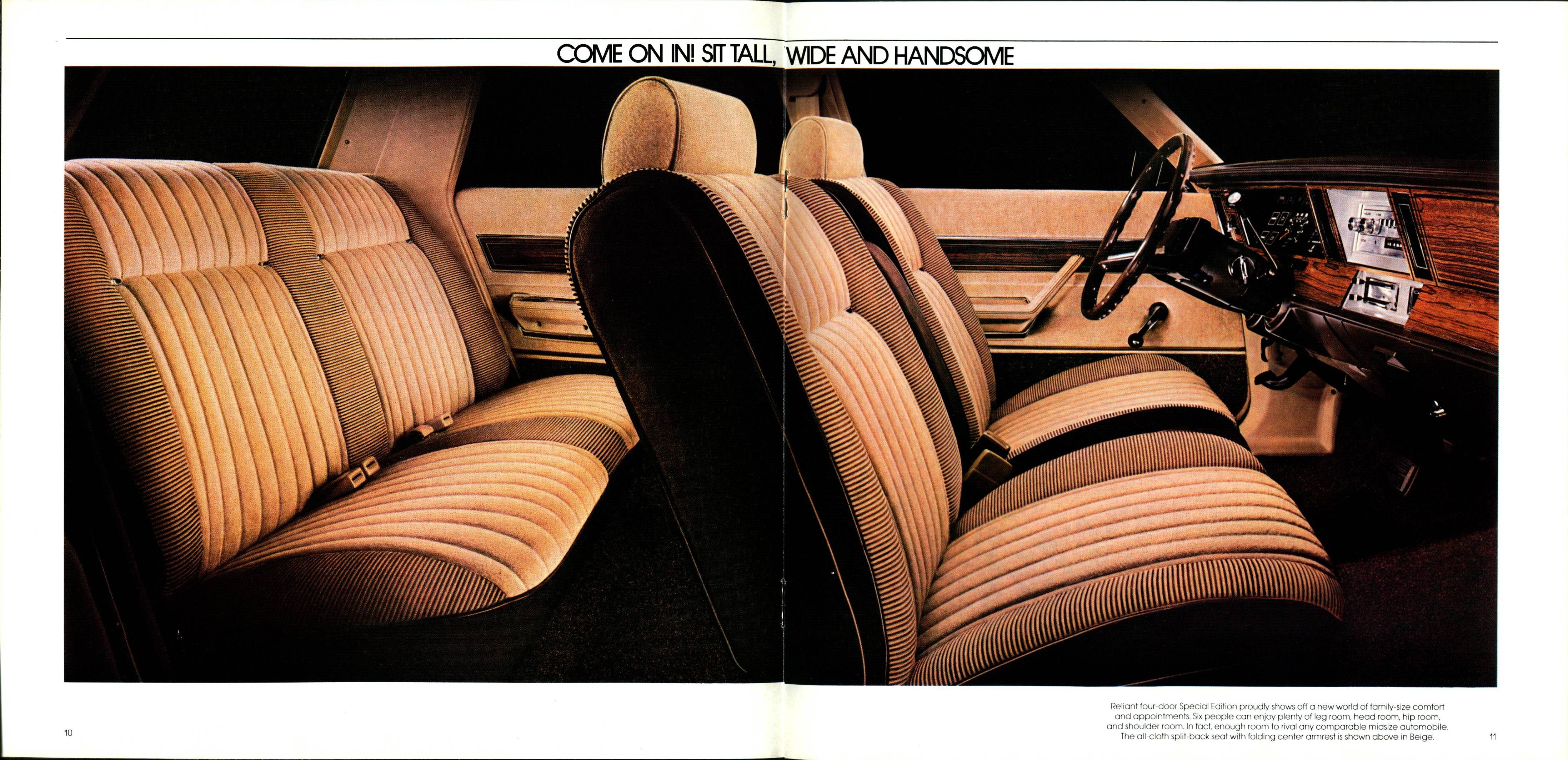 1983 Plymouth Reliant Brochure 10-11