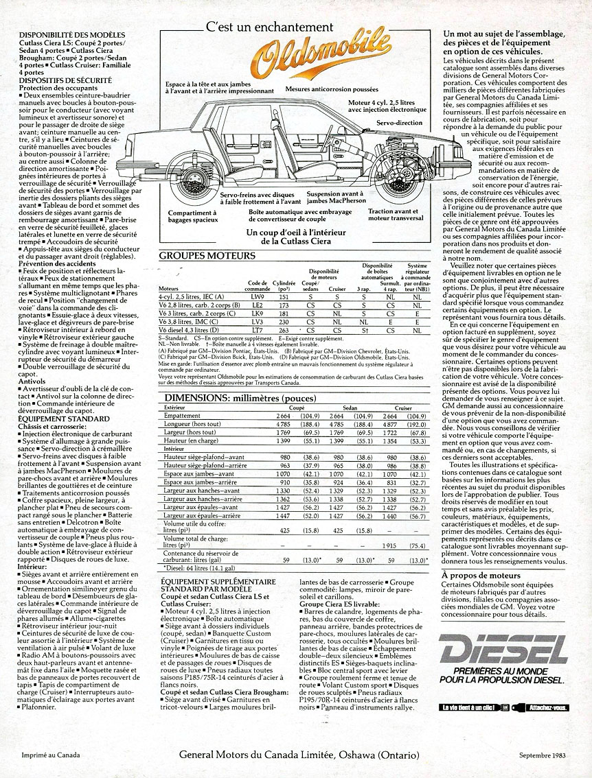 1984 Oldsmobile Cutlass Ciera Brochure (Cdn-Fr) 08