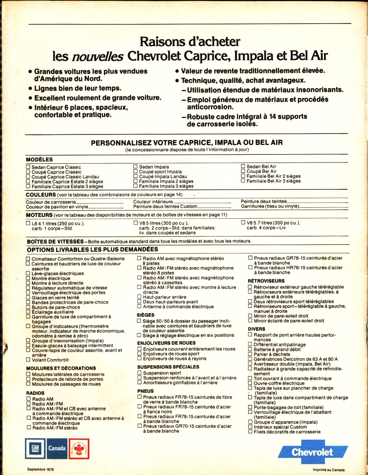 1979 Chevrolet Full Size Brochure (Cdn-Fr) 16