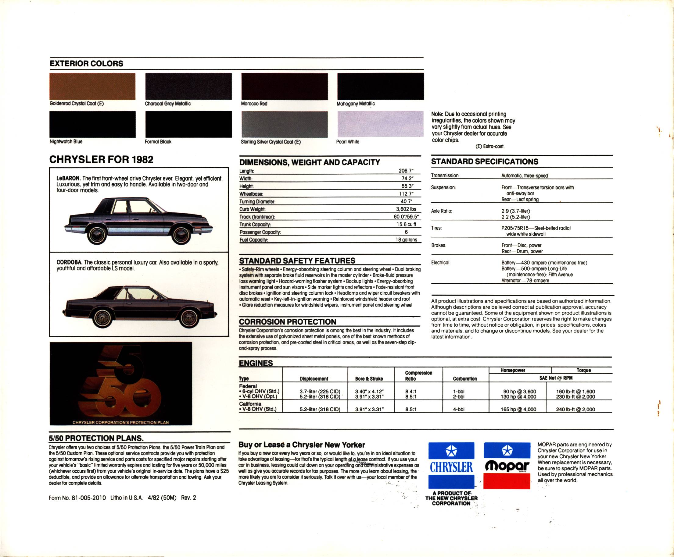 1982 Chrysler New Yorker Brochure (Rev-2) 08