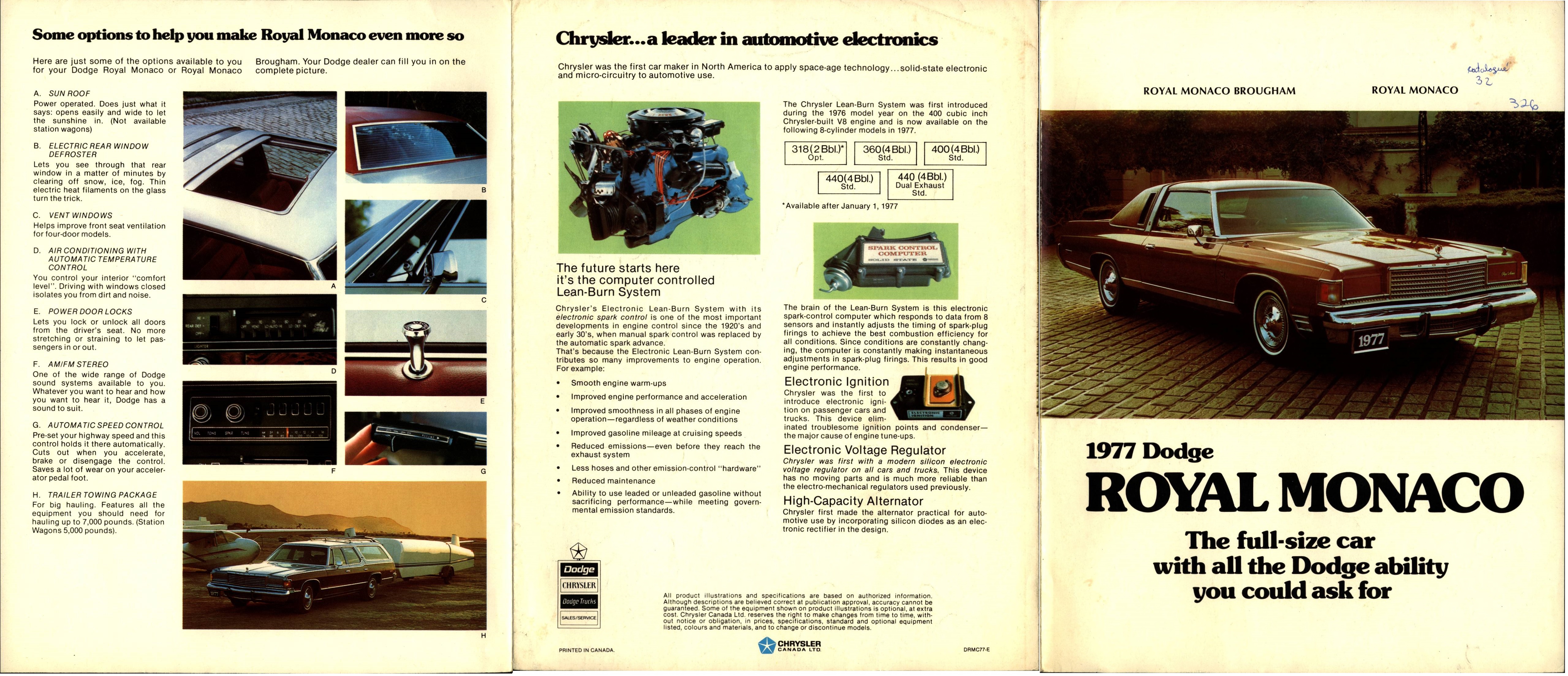 1977 Dodge Royal Monaco Canda Foldout 05-06-01