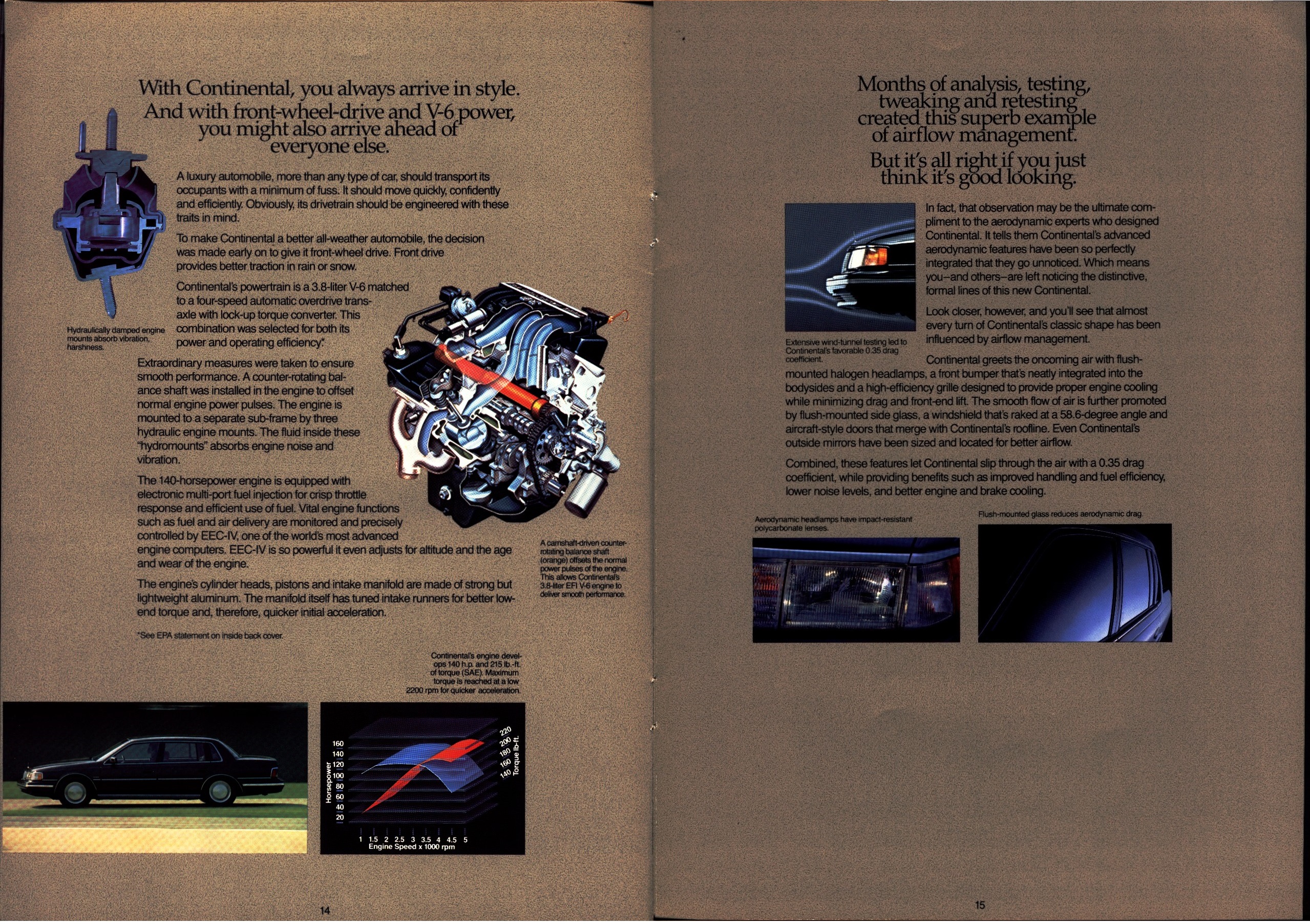1988 Lincoln Continental Prestige Brochure 14-15