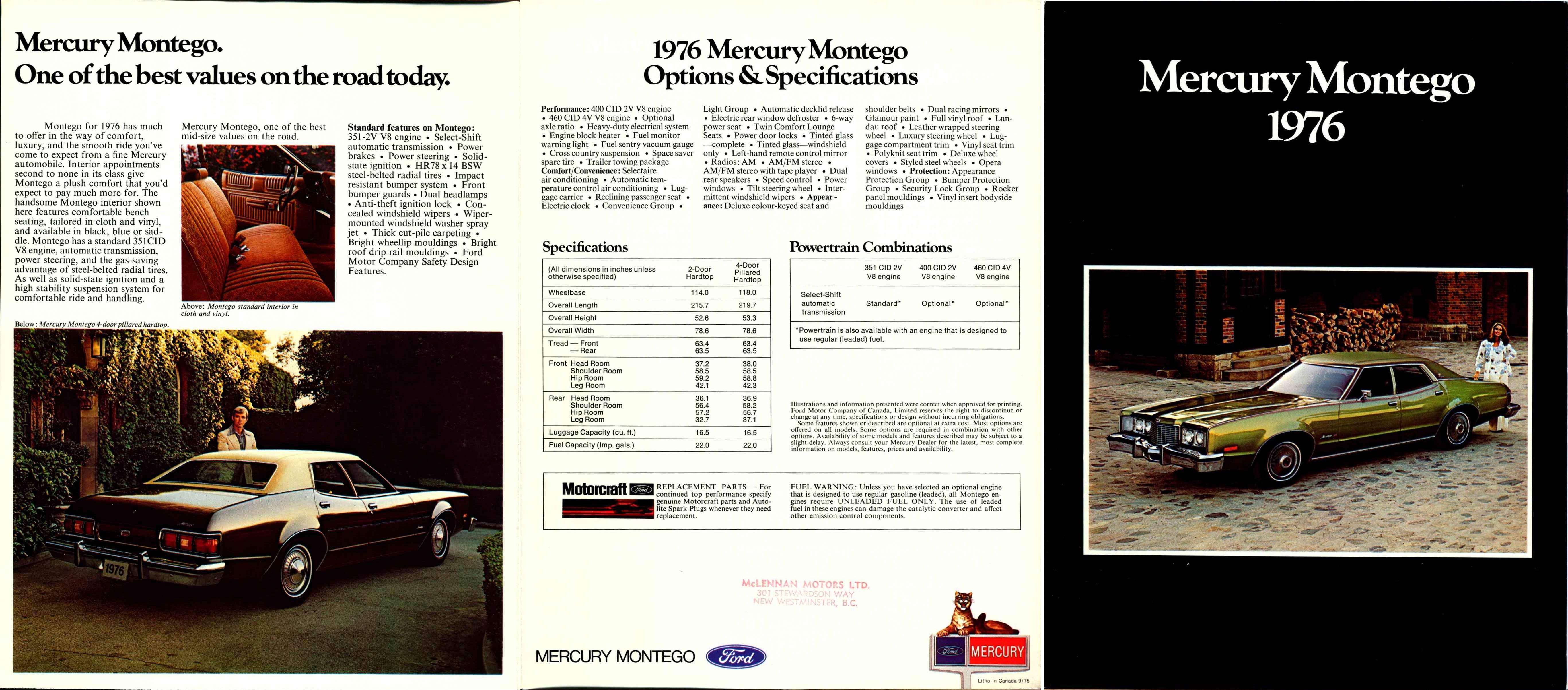 1976 Mercury Montego Foldout Canada 05-06-01