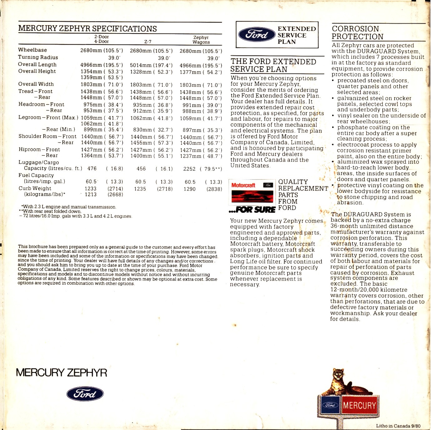 1981 Mercury Zephyr Brochure Canada 16