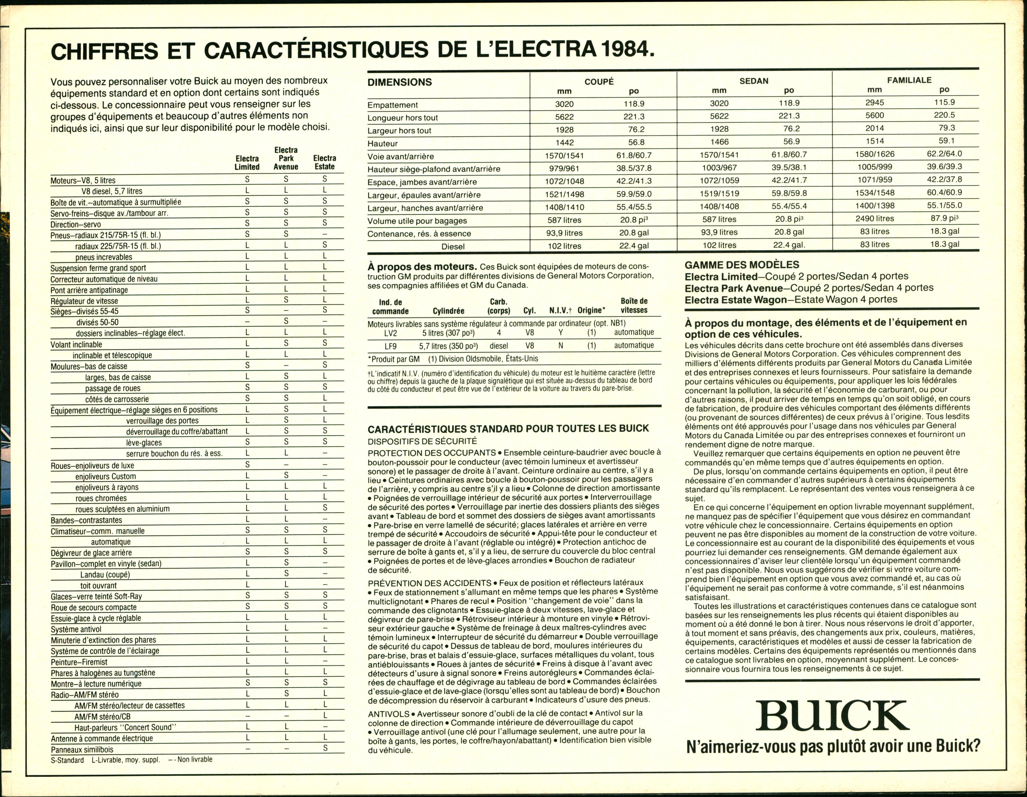 1984 Buick Electra Canada French Brochure 05