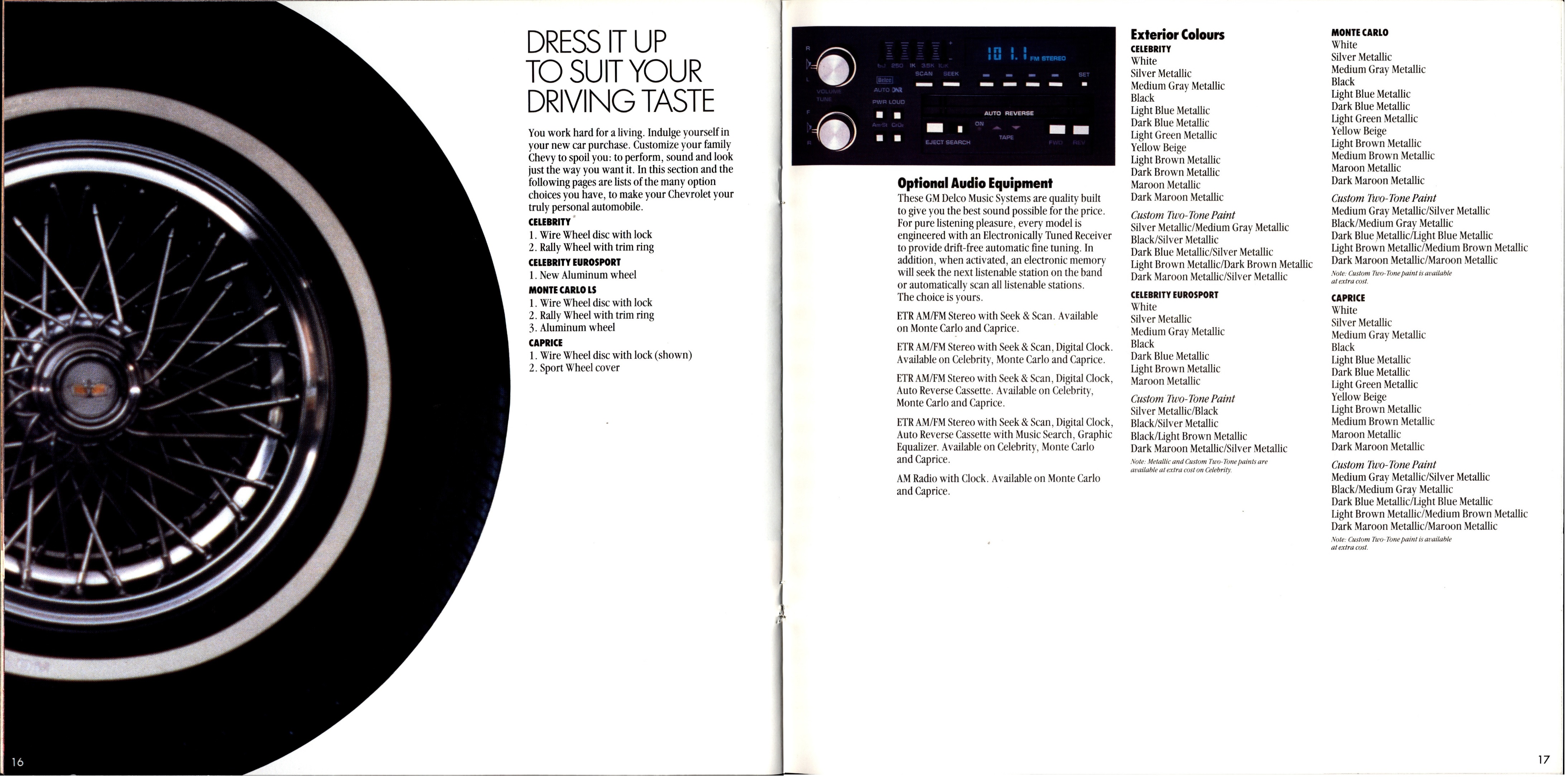 1987 Chevrolet Family Cars Brochure  Canada 16-17