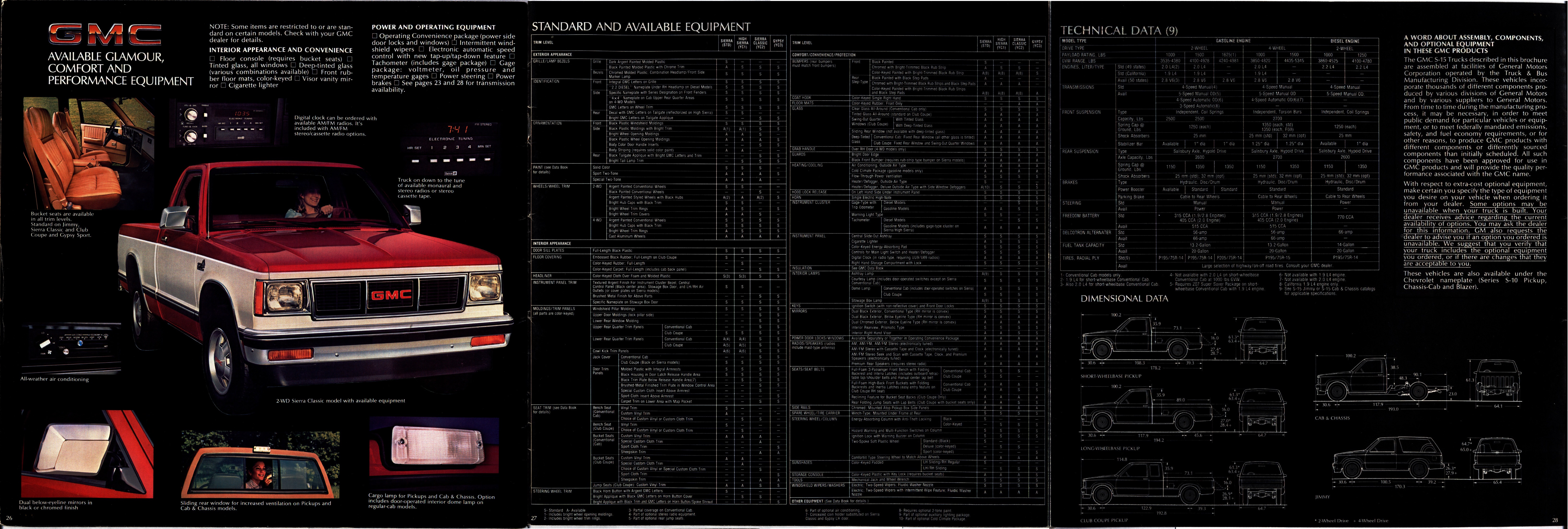 1984 GMC S-15 Pickups Brochure 26-27-28