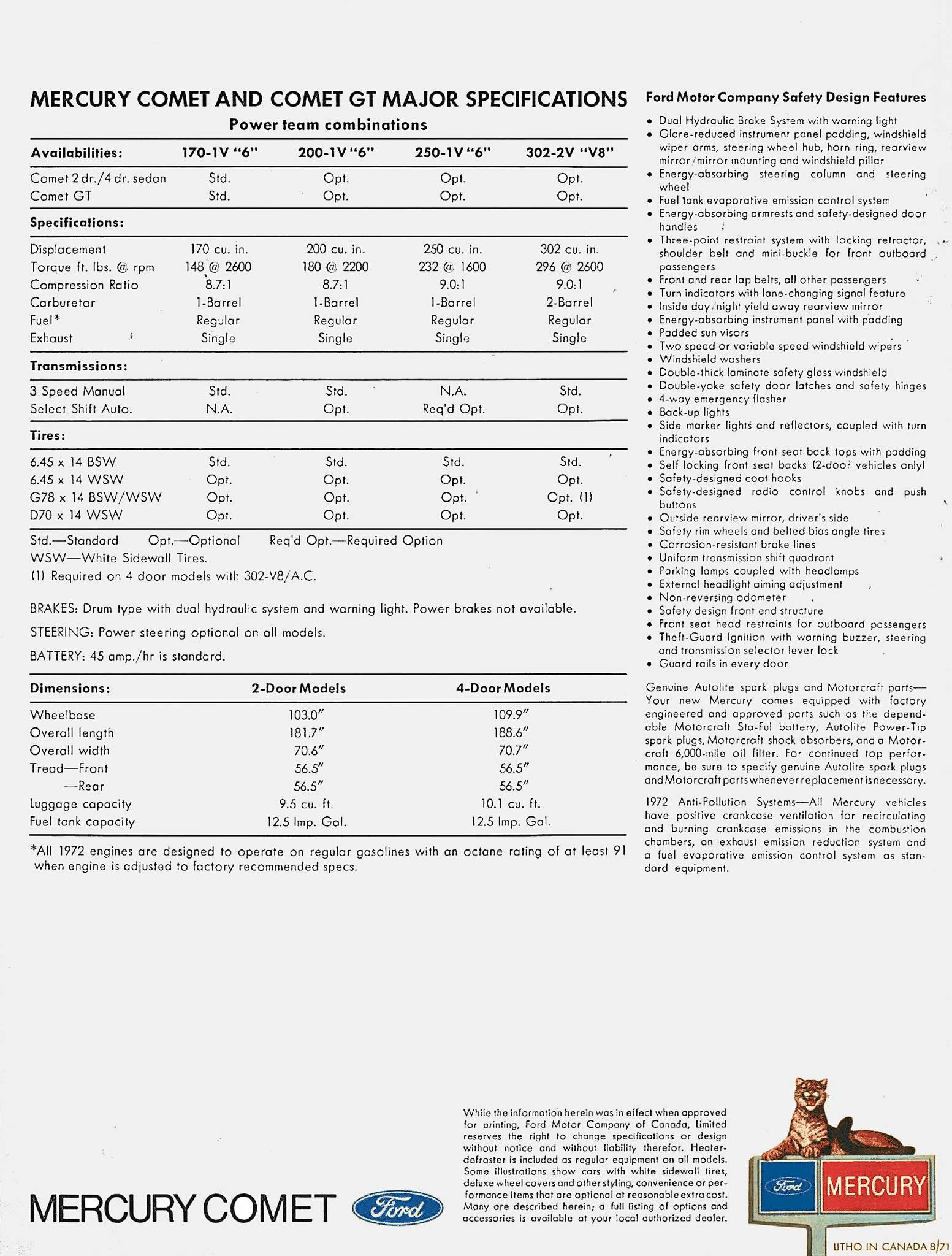 1972 Mercury Comet Brochure (Cdn) 08