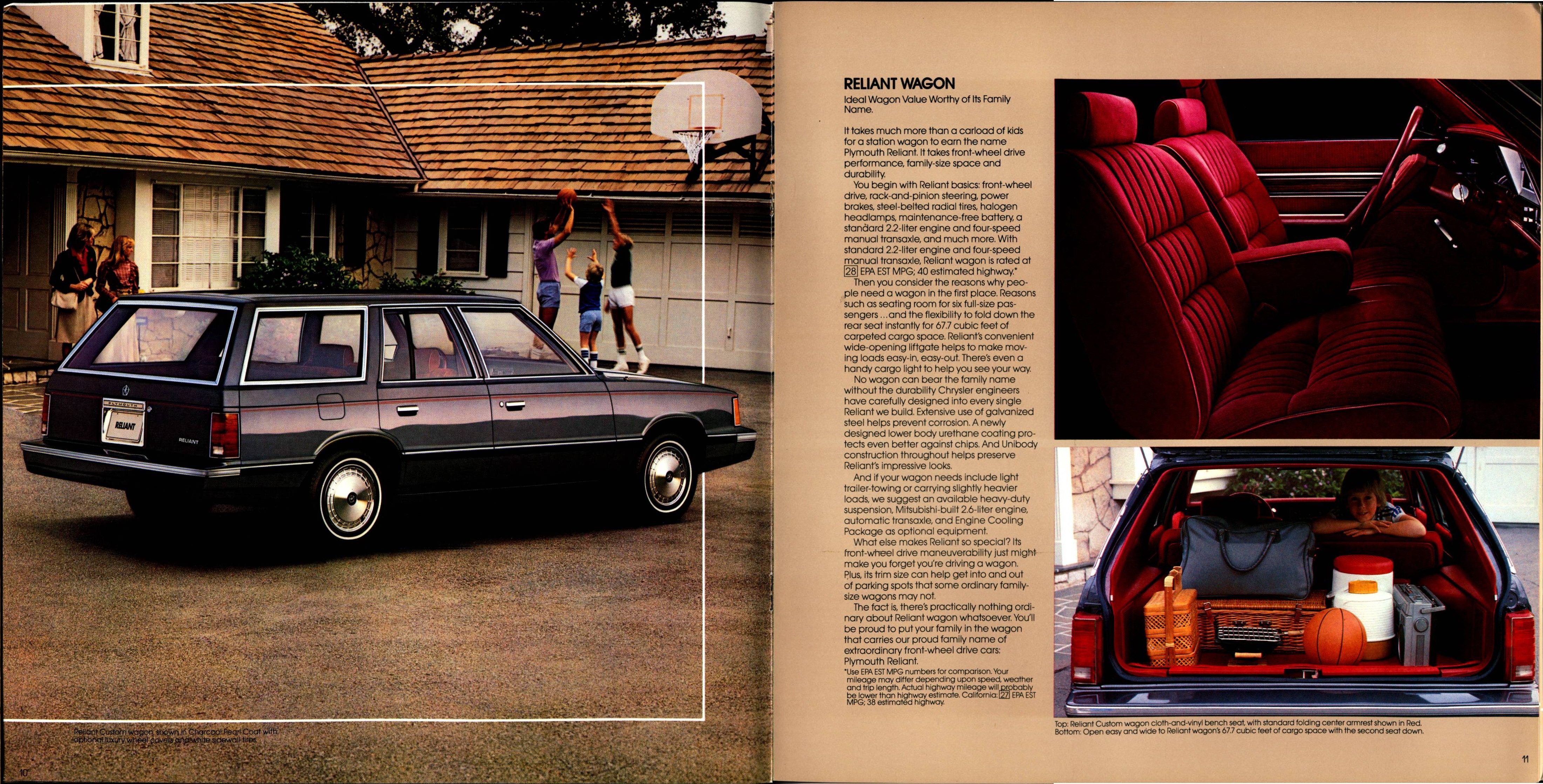 1984 Plymouth Reliant Brochure 10-11
