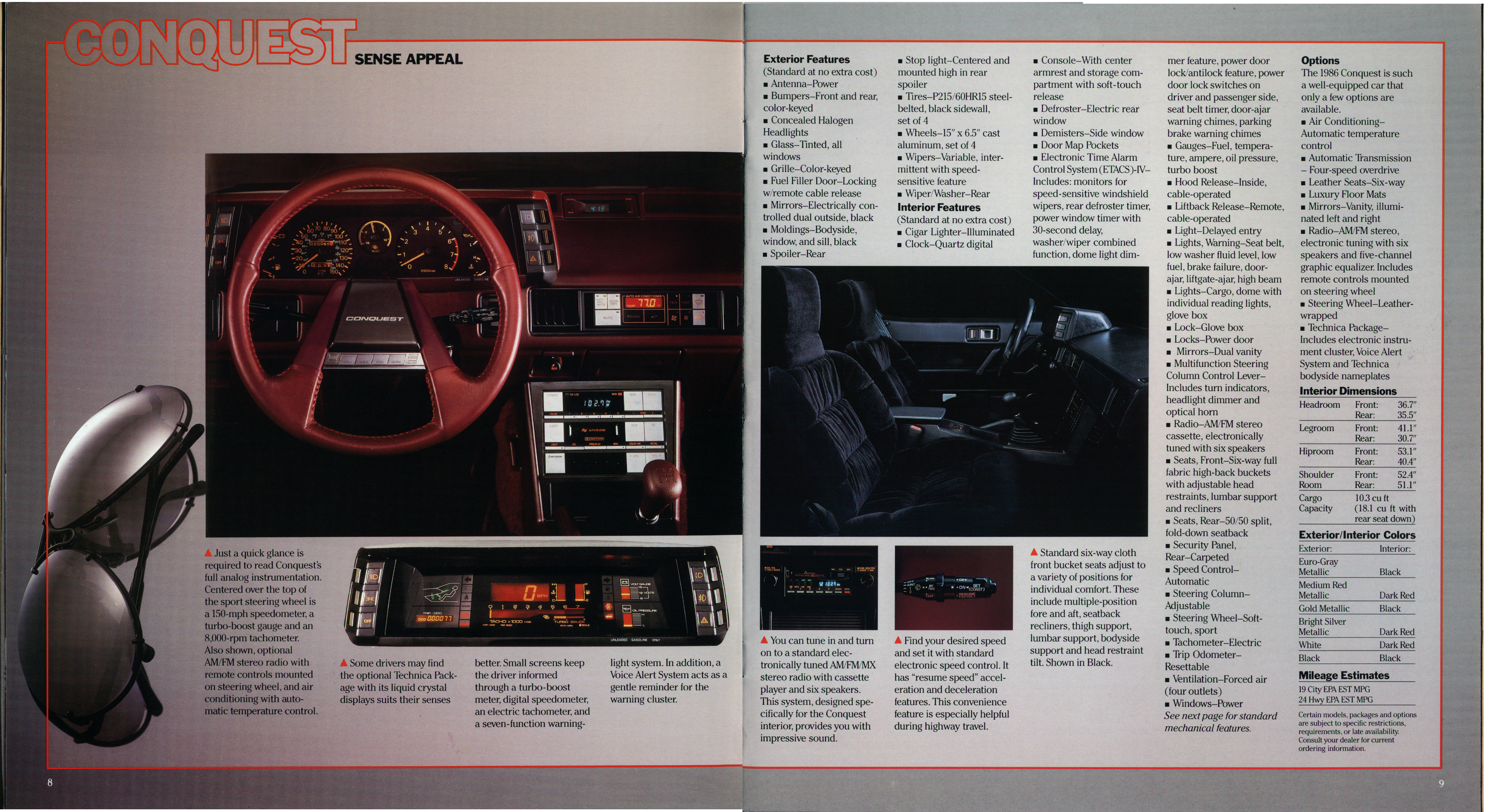 1986 Dodge Imports Prestige Brochure 08-09