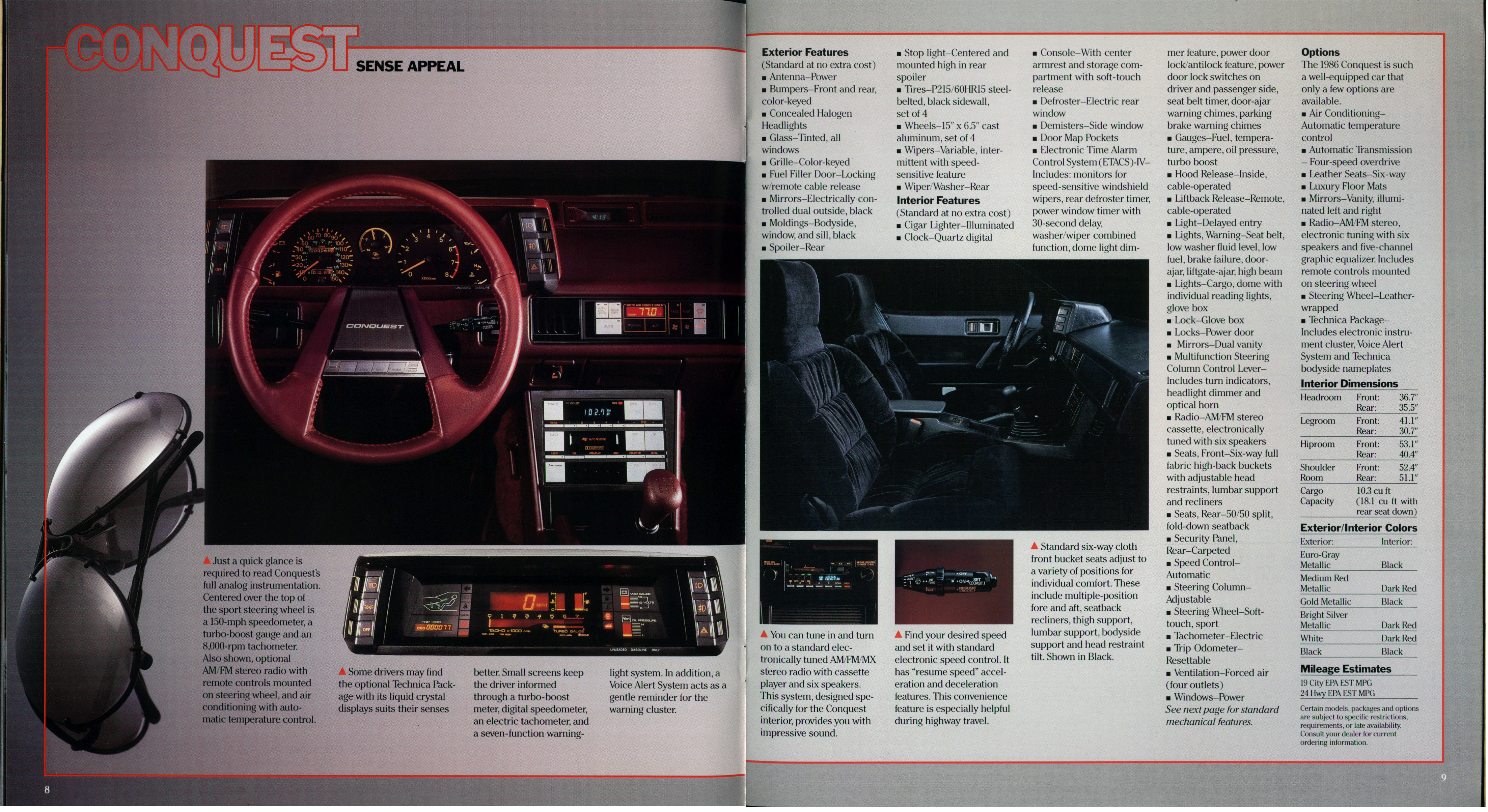 1986 Plymouth Imports Prestige Brochure 08-09