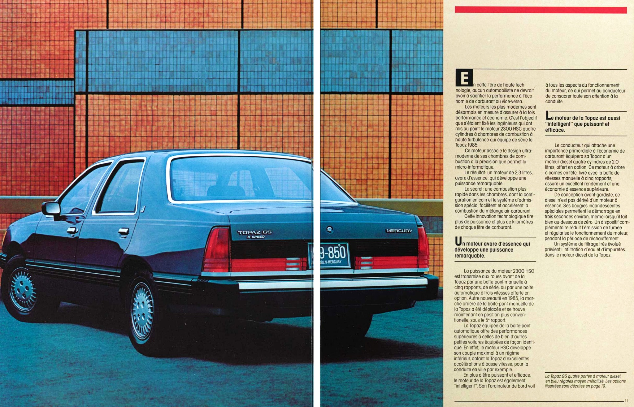 1985 Mercury Topaz Brochure (Cdn-Fr) 10-11