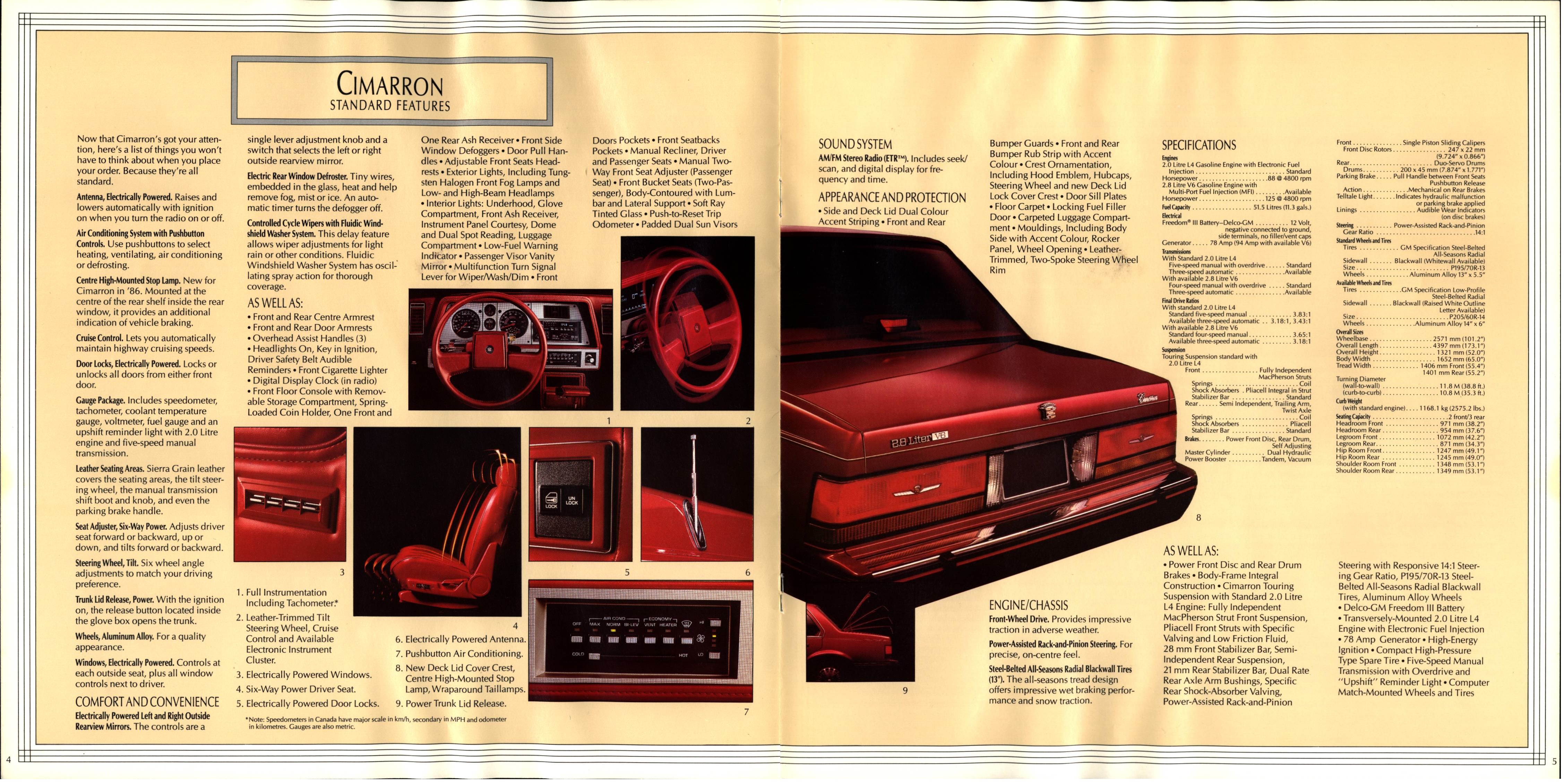 1986 Cadillac Cimarron Brochure (Cdn) 04-05