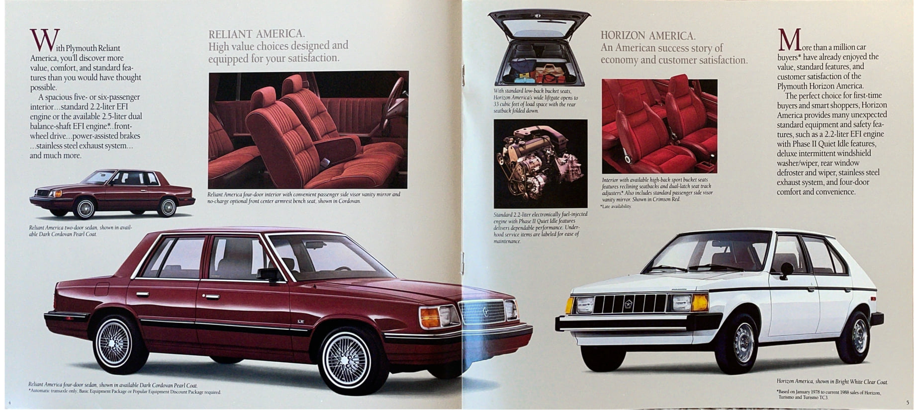 1989 Plymouth Horizon & Reliant America Series Brochure 04-05