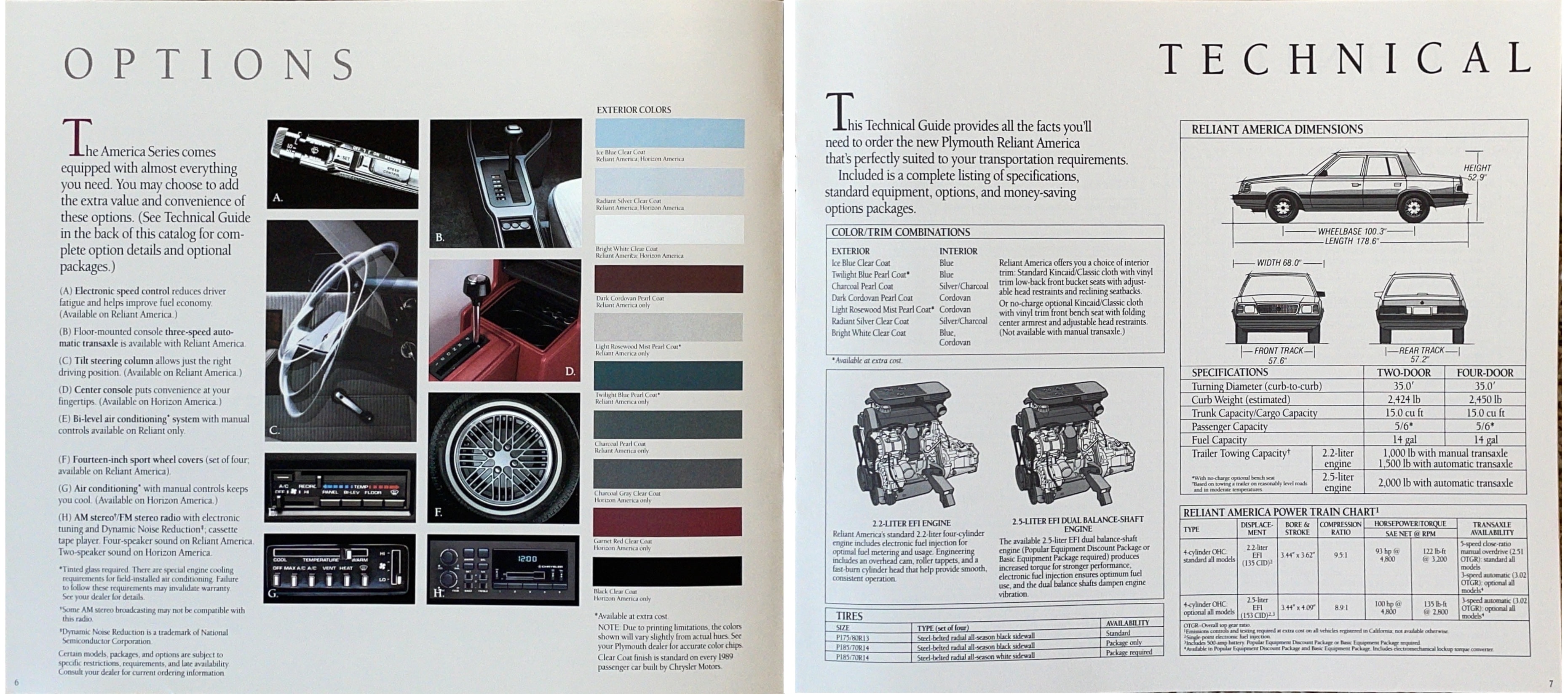 1989 Plymouth Horizon & Reliant America Series Brochure 06-07