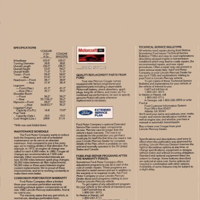 1982 Mercury Cougar Brochure 14
