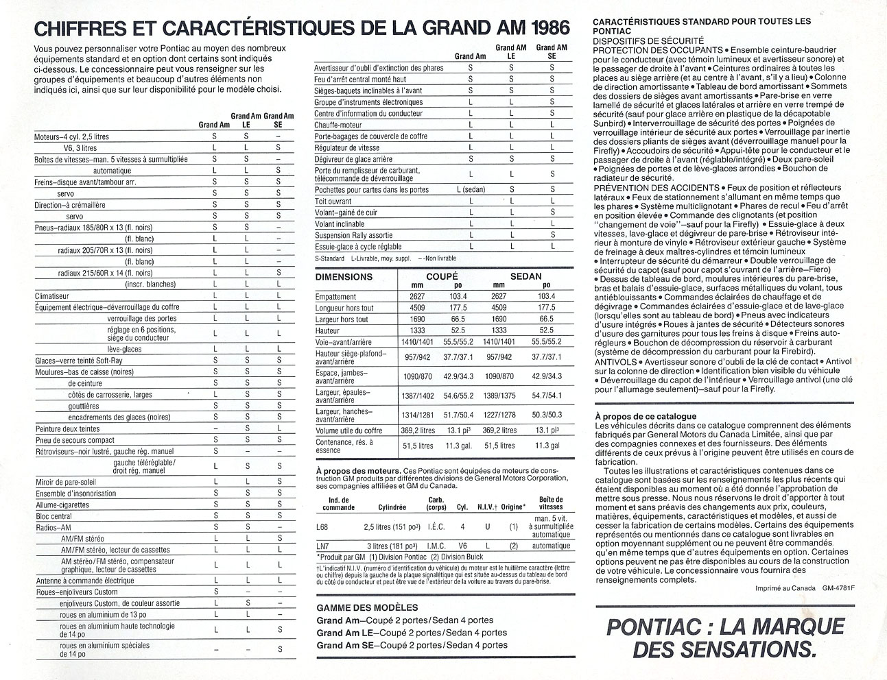 1986 Pontiac Grand Am Brochure (Cdn-Fr) 07