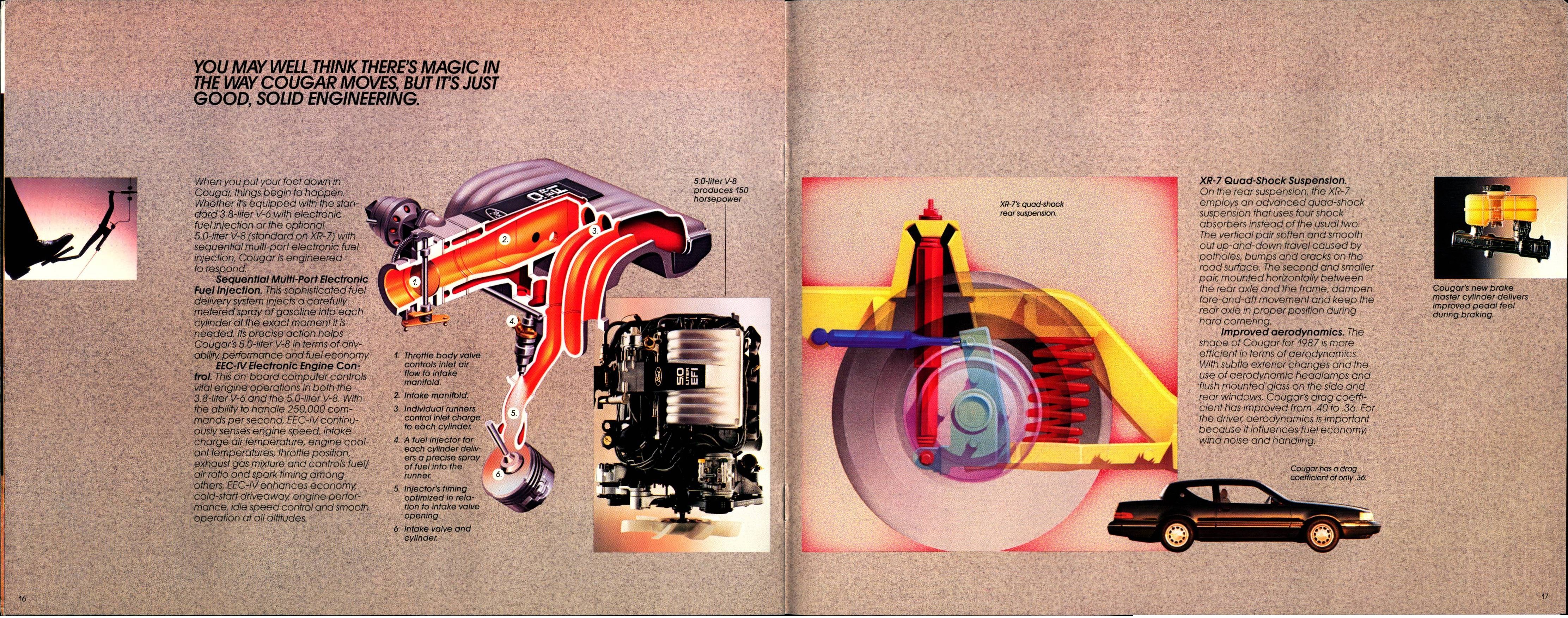 1987 Mercury Cougar Brochure 16-17