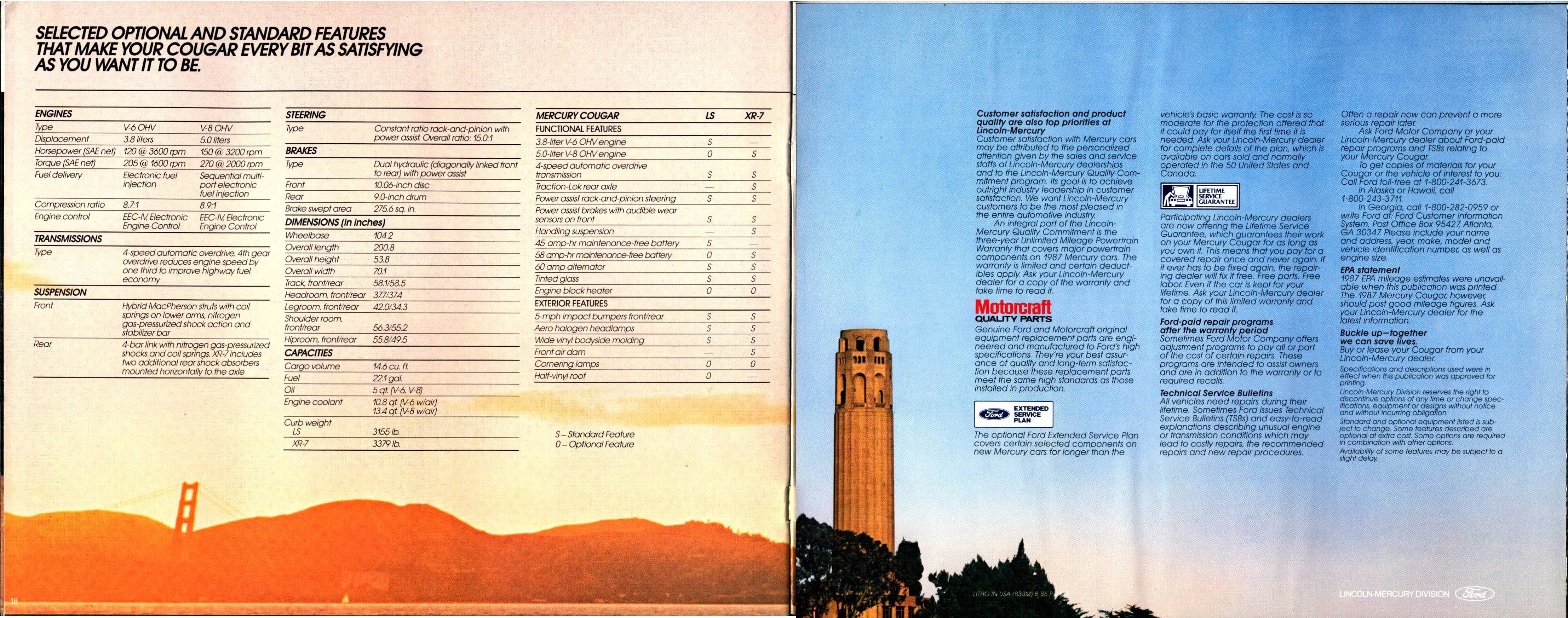 1987 Mercury Cougar Brochure 18-21