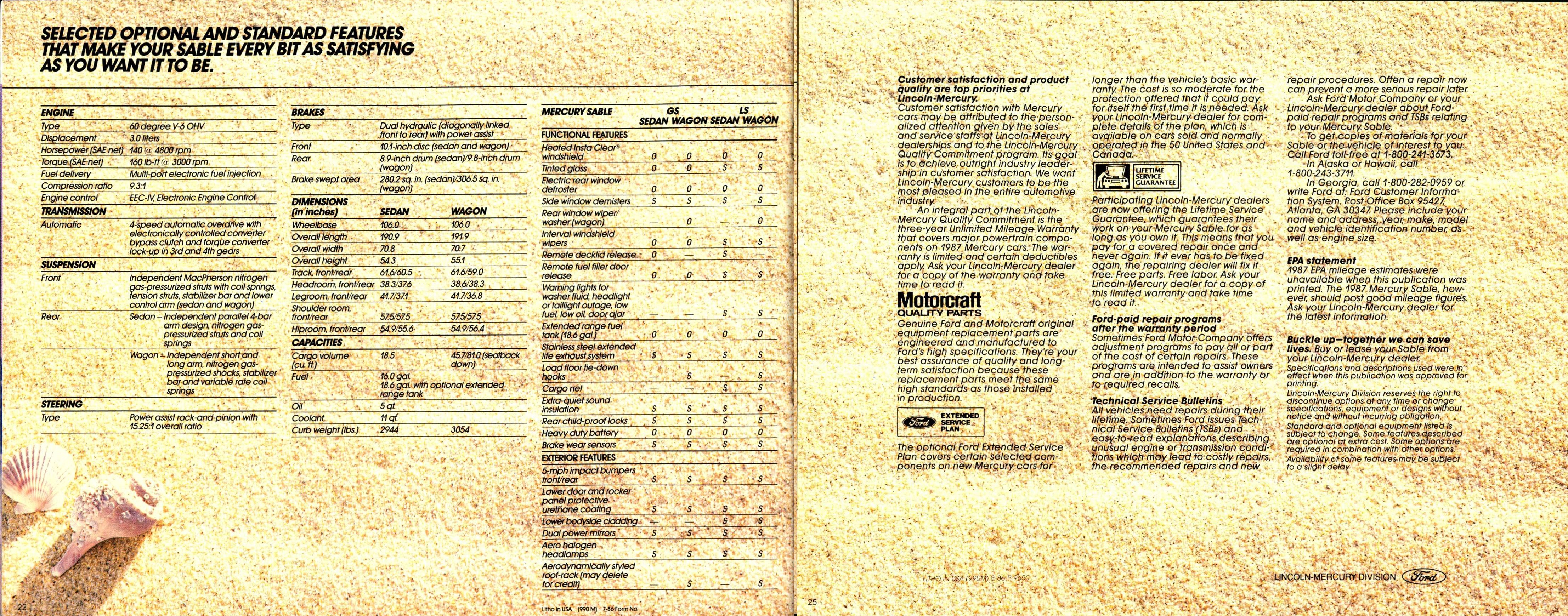 1987 Mercury Sable Brochure 22-25