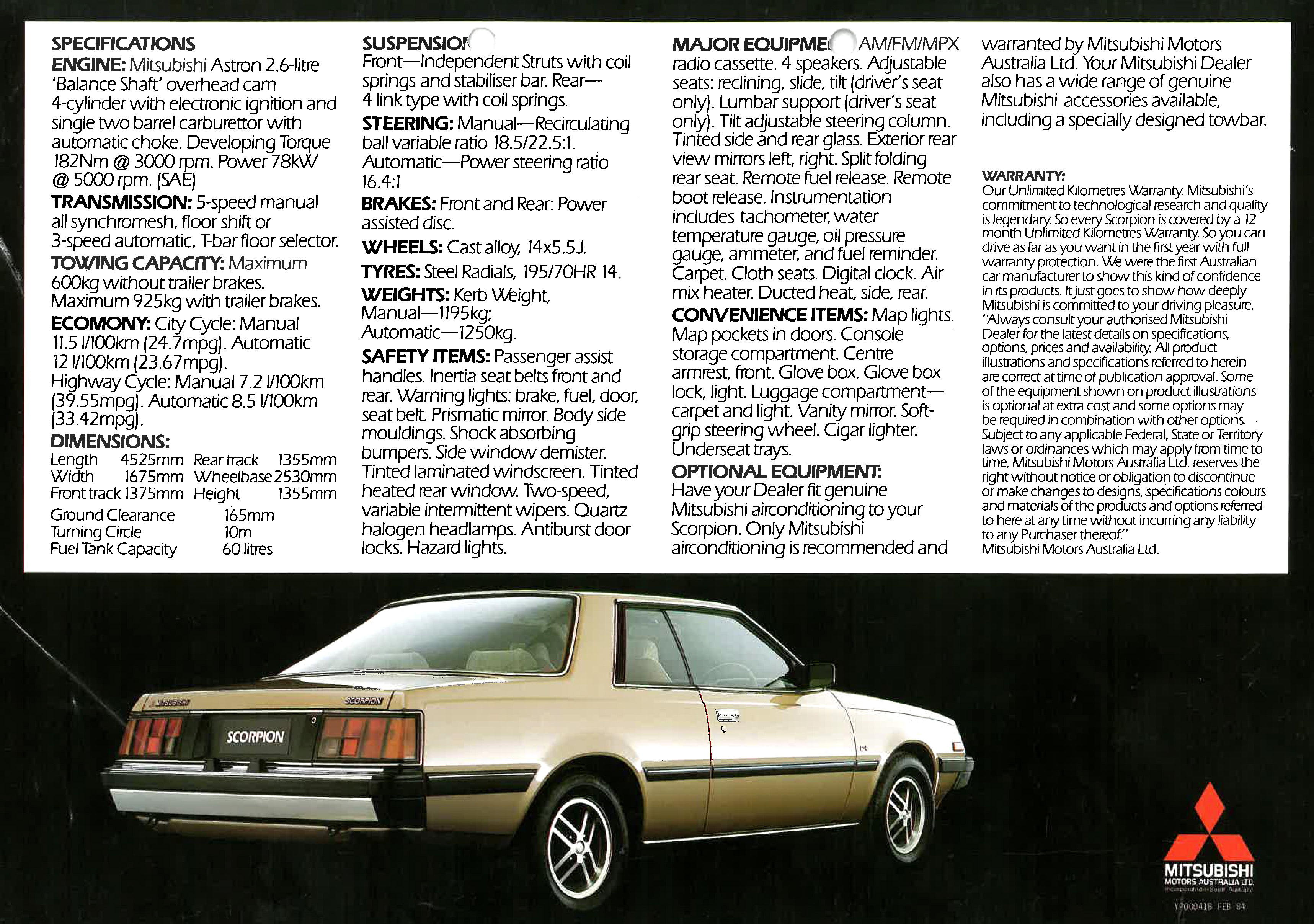 1984 Mitsubishi Scorpion 4pg - Australia page_04