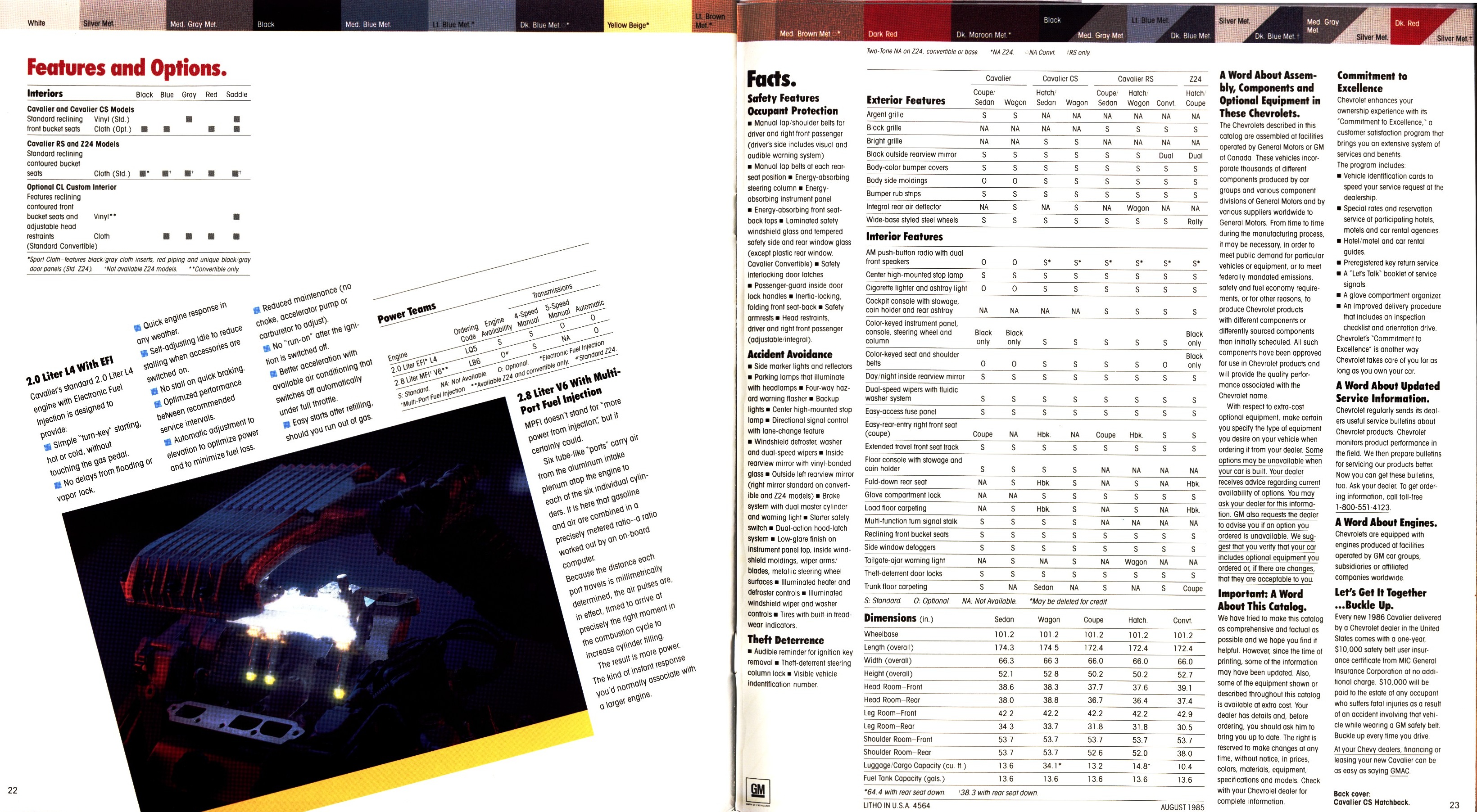 1986 Chevrolet Cavalier Brochure 22-23