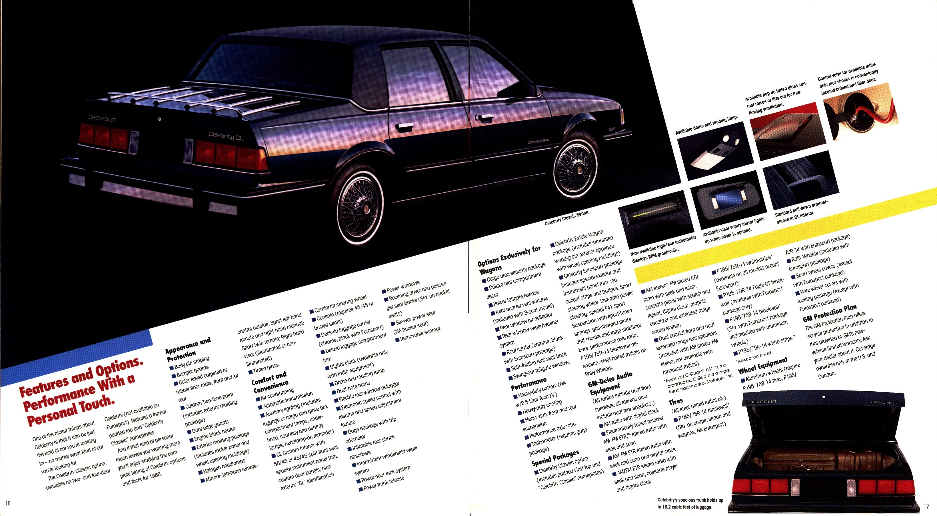 1986 Chevrolet Celebrity Brochure 16-17