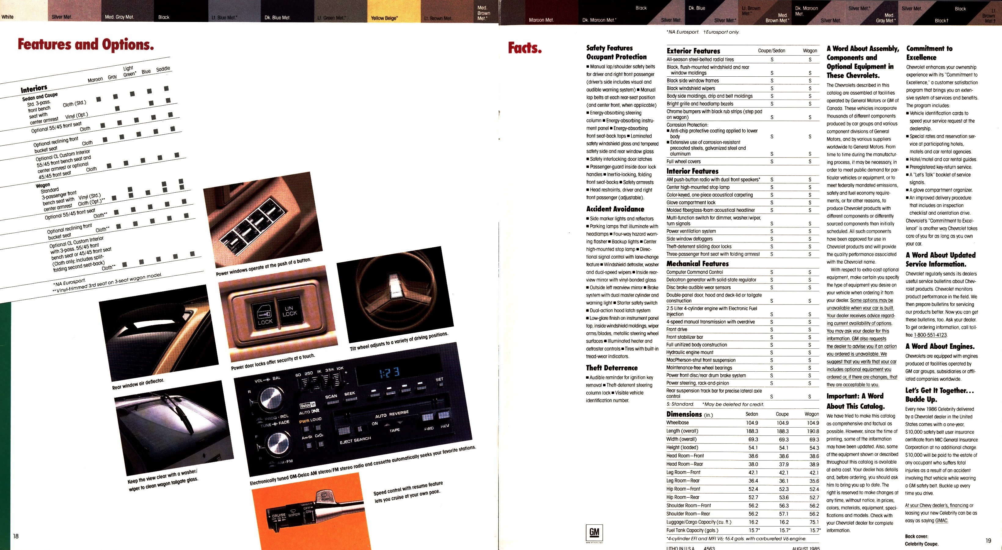 1986 Chevrolet Celebrity Brochure 18-19