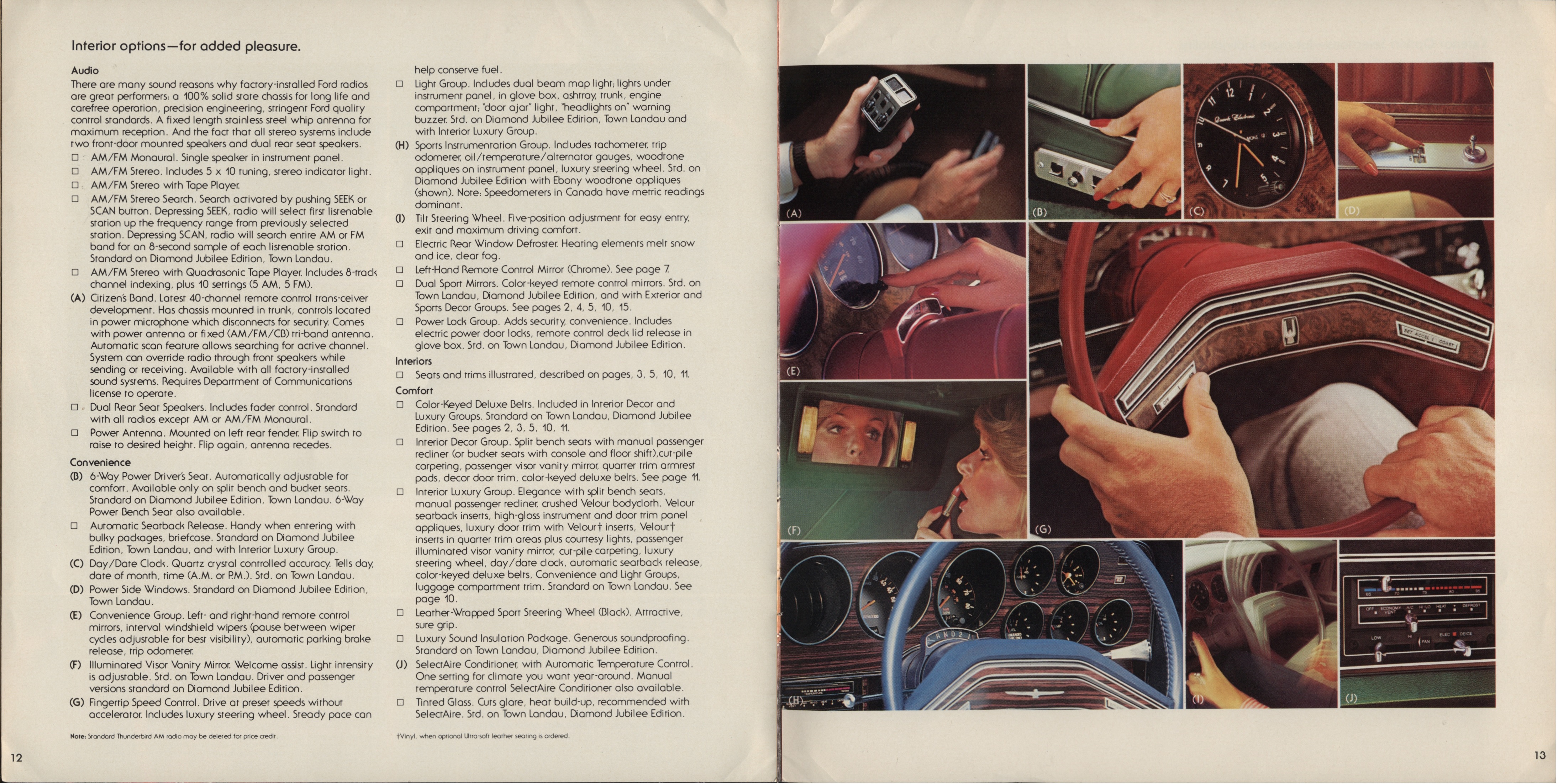 1978 Ford Thunderbird Brochure Canada 12-13